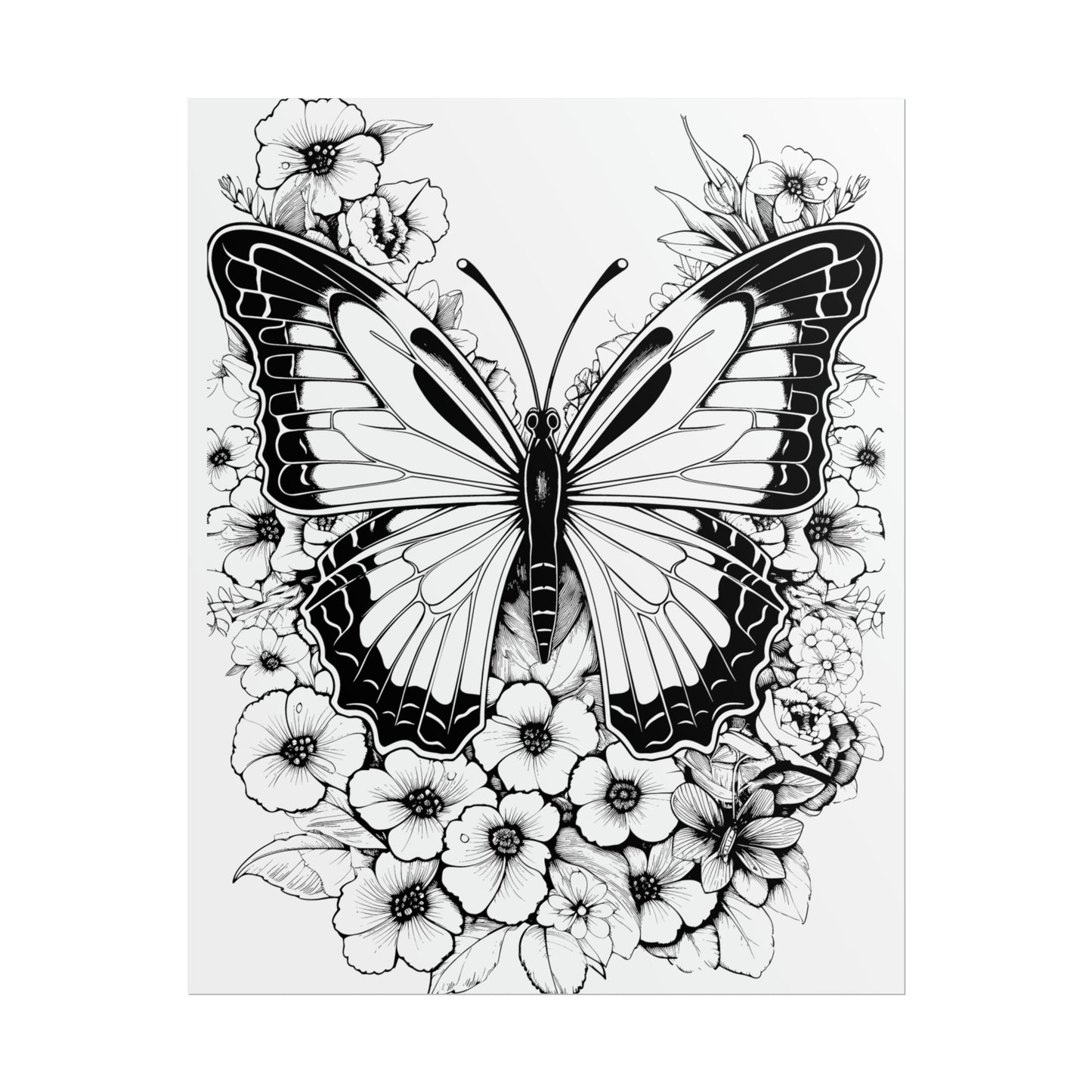 Butterfly Coloring Art Posters