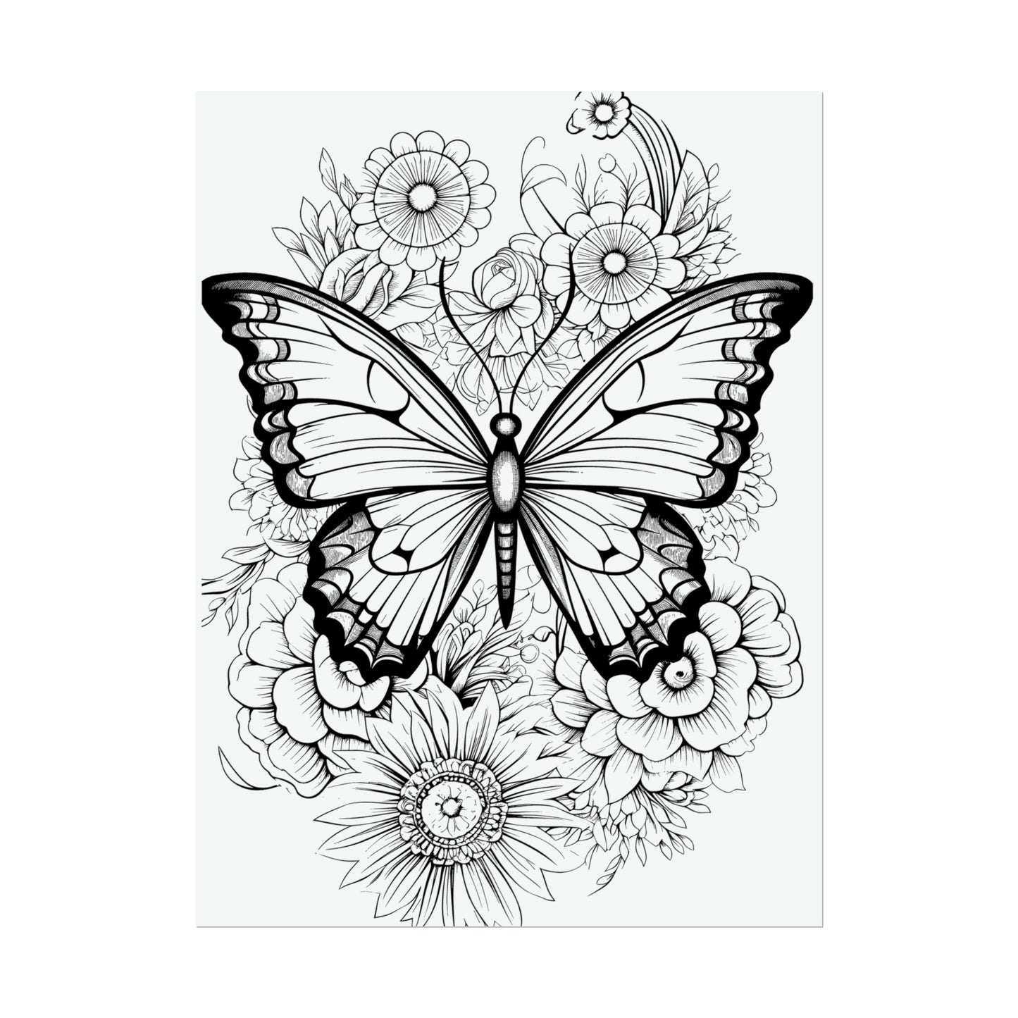 Butterfly Coloring Art Posters