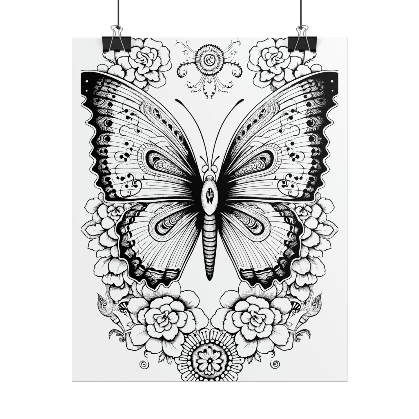 Butterfly Coloring Art Posters
