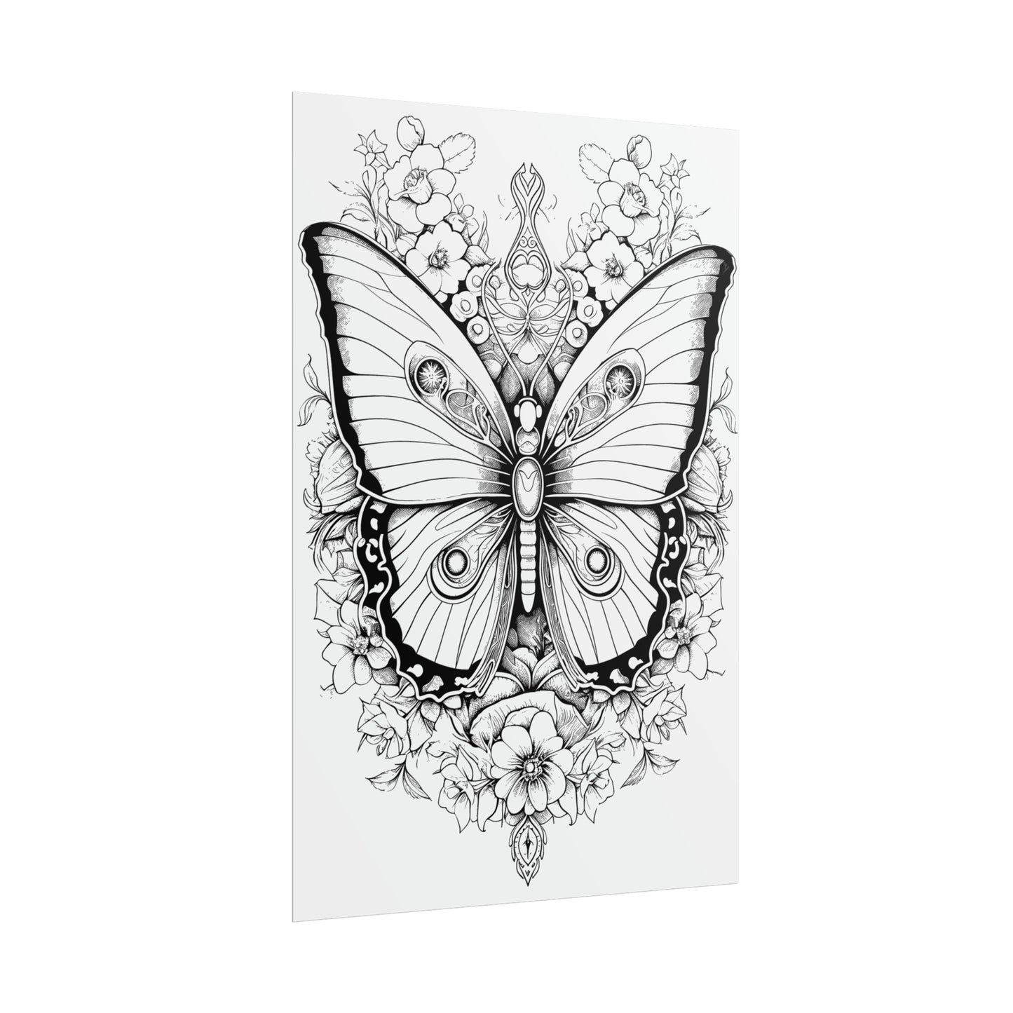 Butterfly Coloring Art Posters