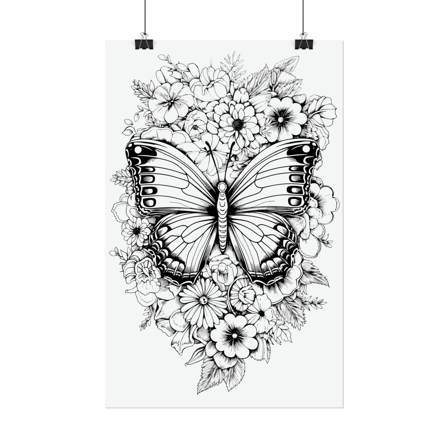 Butterfly Coloring Art Posters