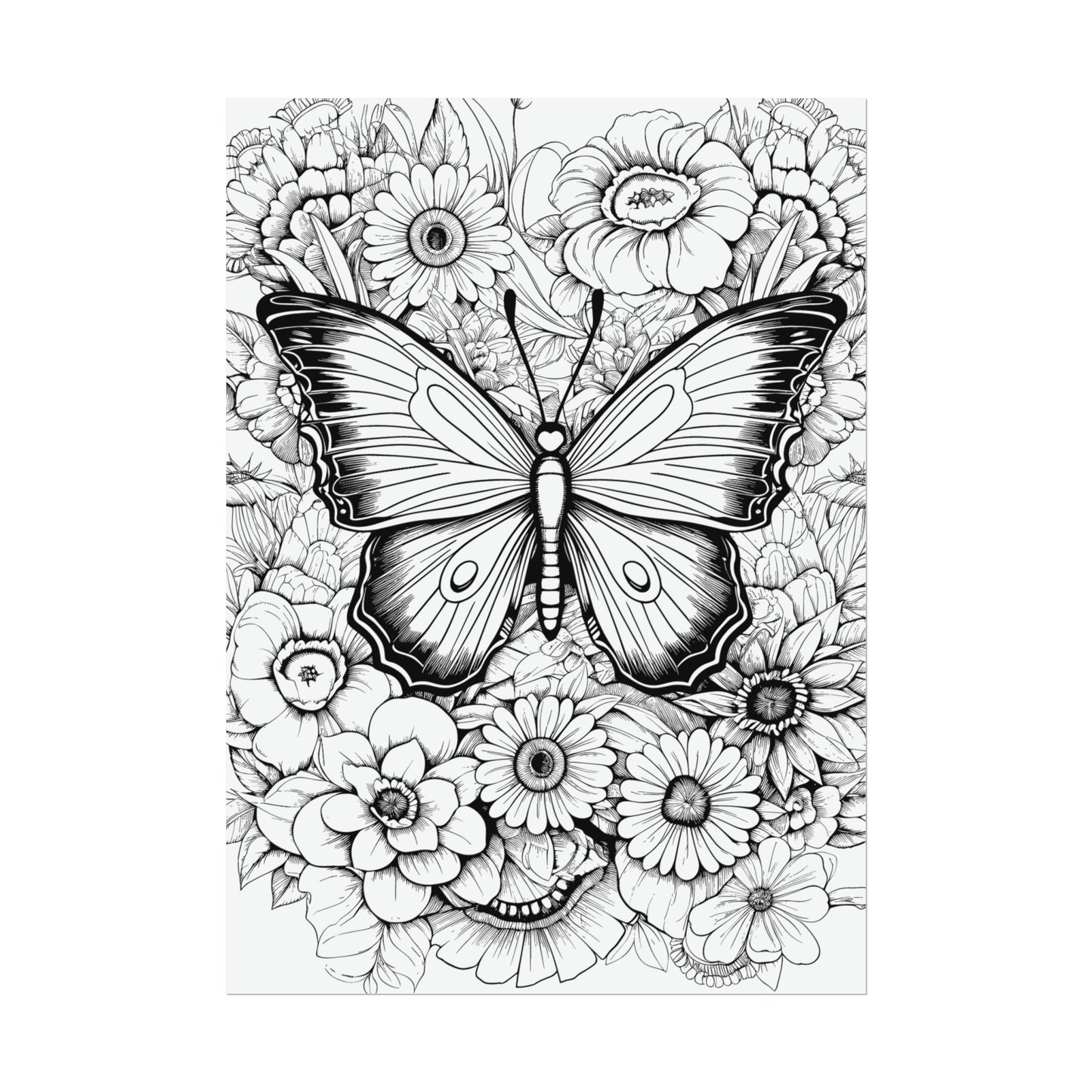 Butterfly Coloring Art Posters