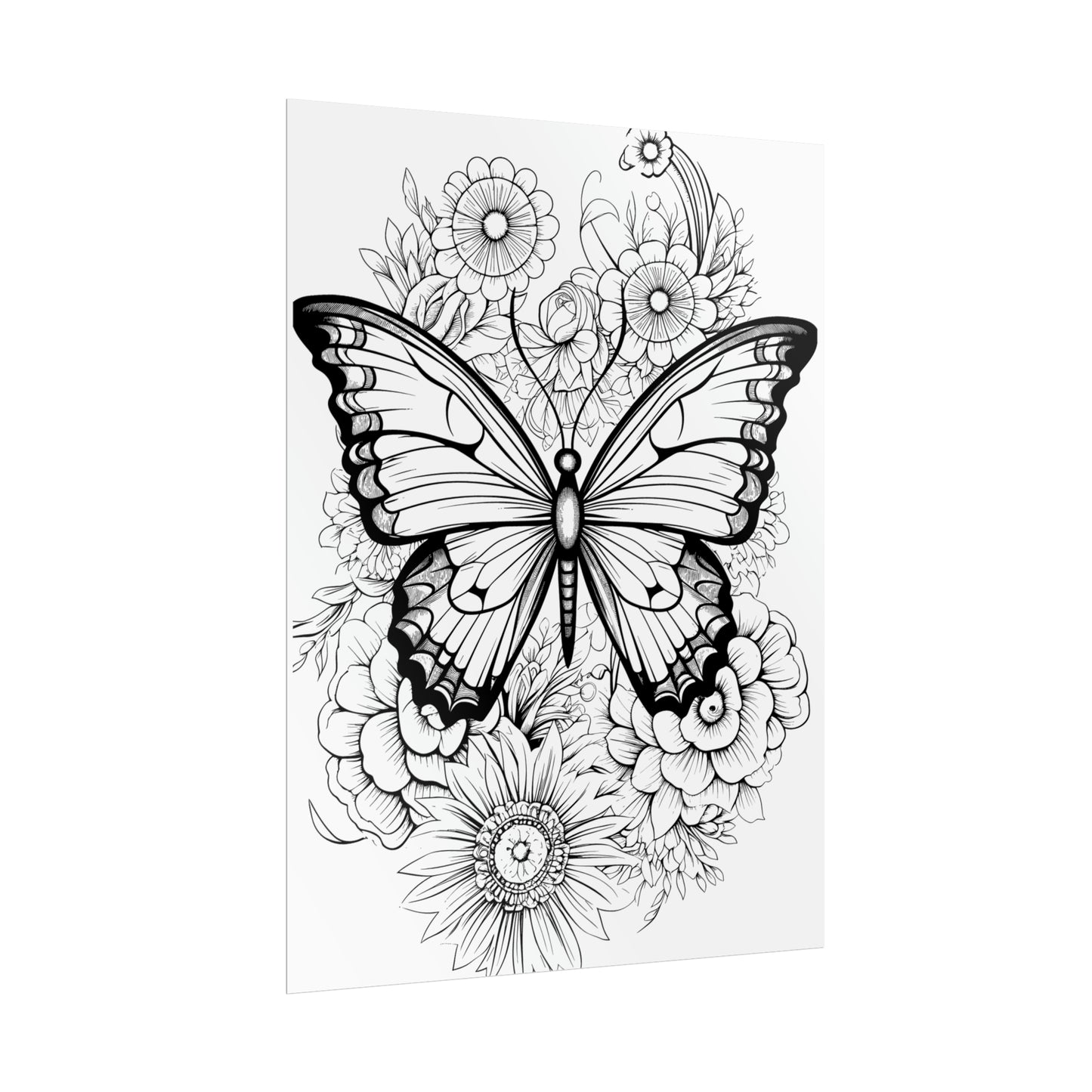 Butterfly Coloring Art Posters