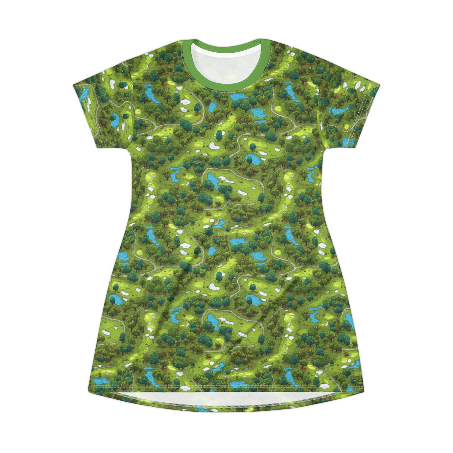 Whimsical Golf Course T-Shirt Dress for Golf Enthusiasts