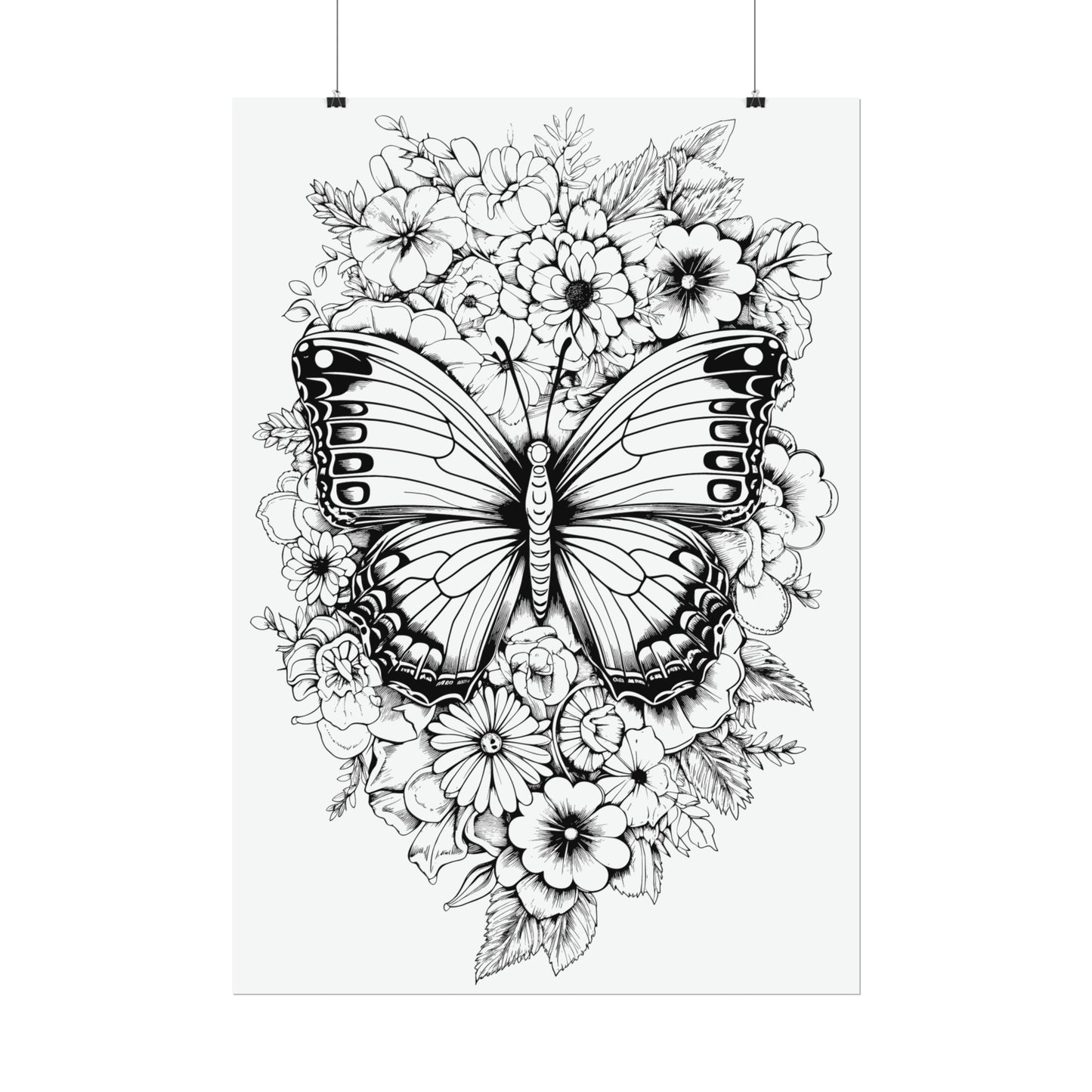Butterfly Coloring Art Posters