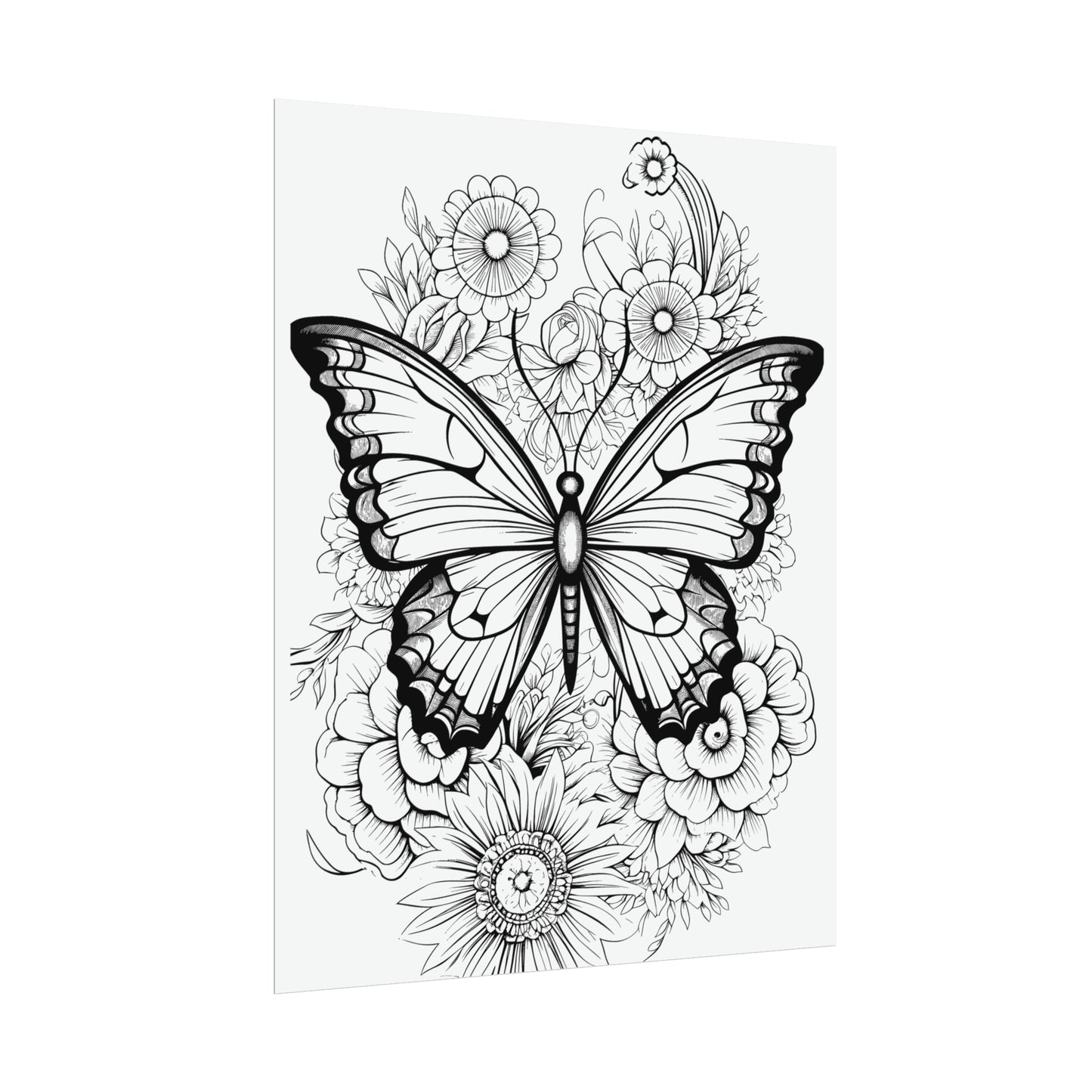 Butterfly Coloring Art Posters