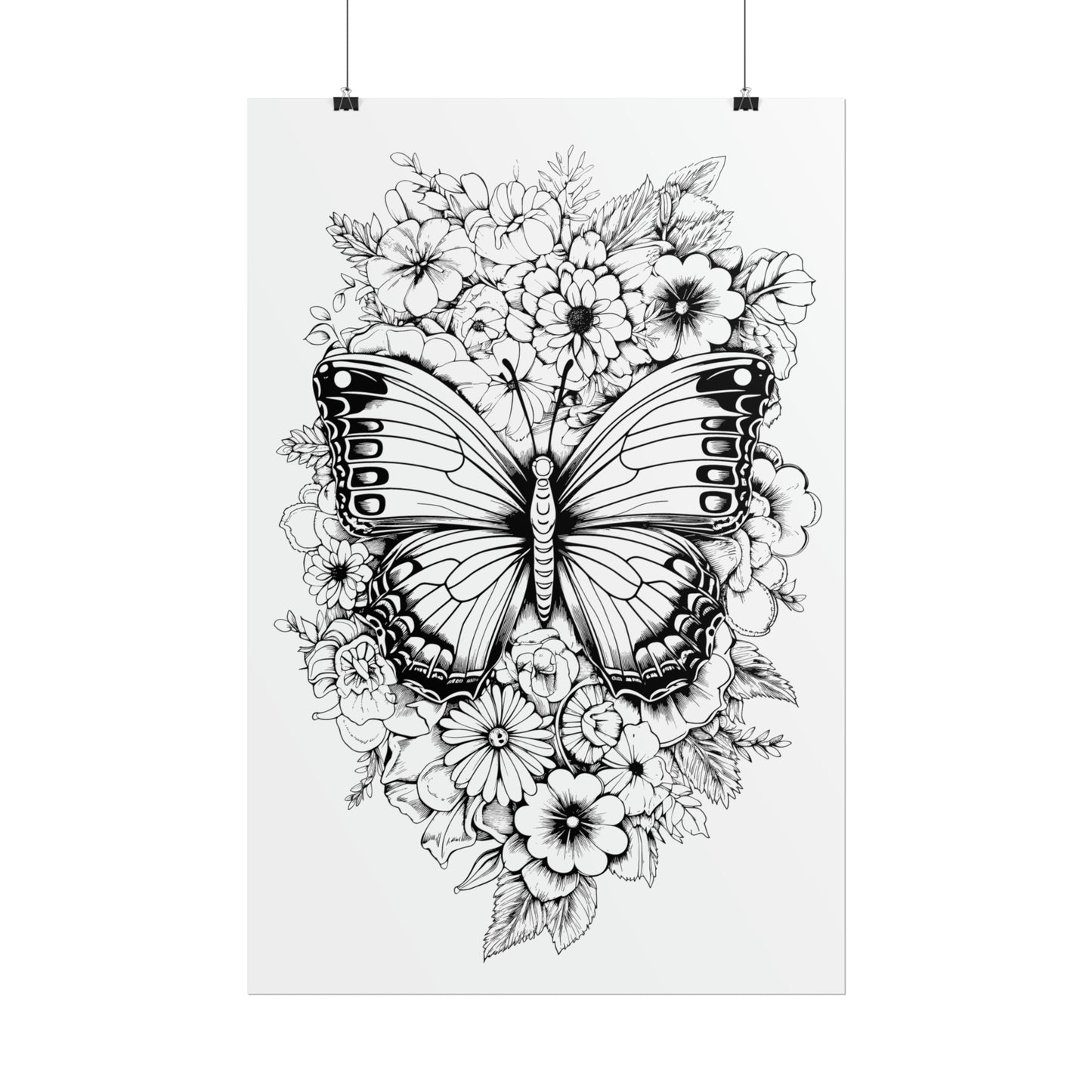 Butterfly Coloring Art Posters