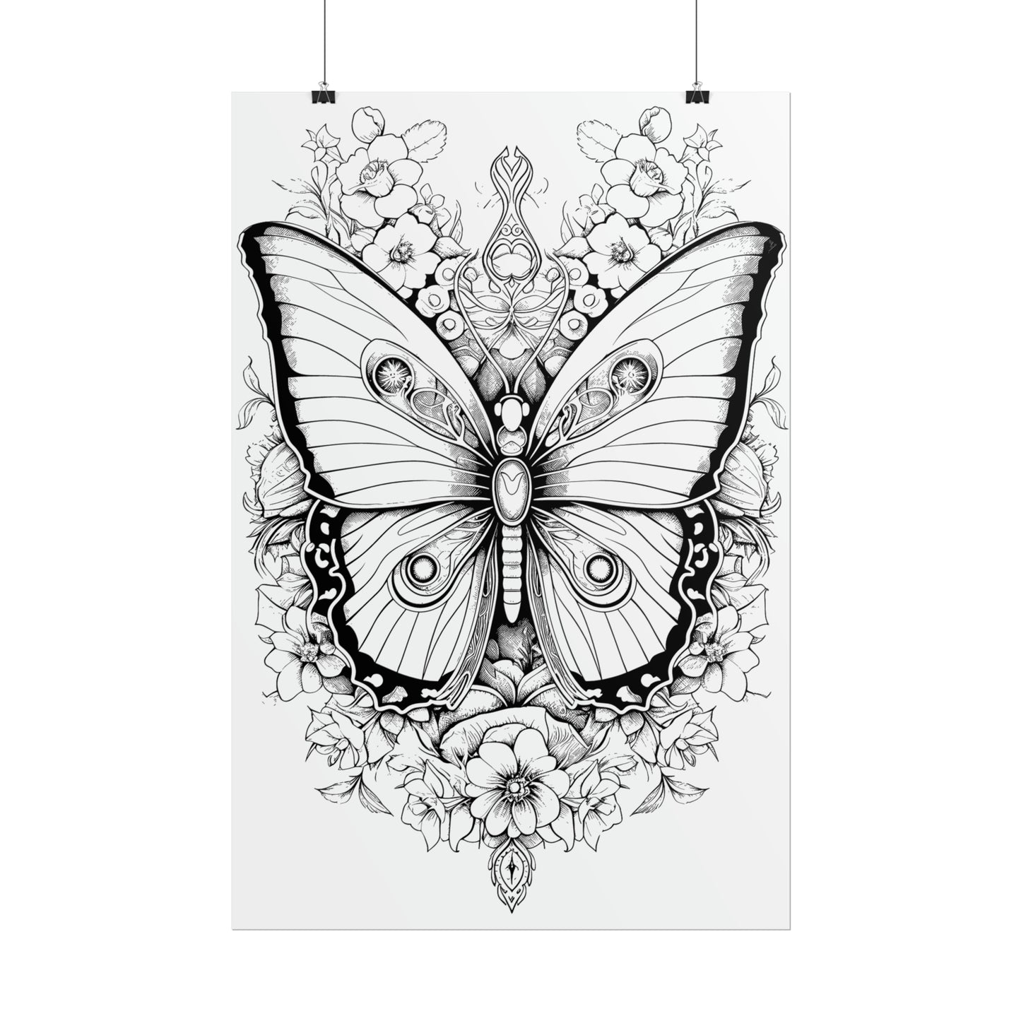 Butterfly Coloring Art Posters