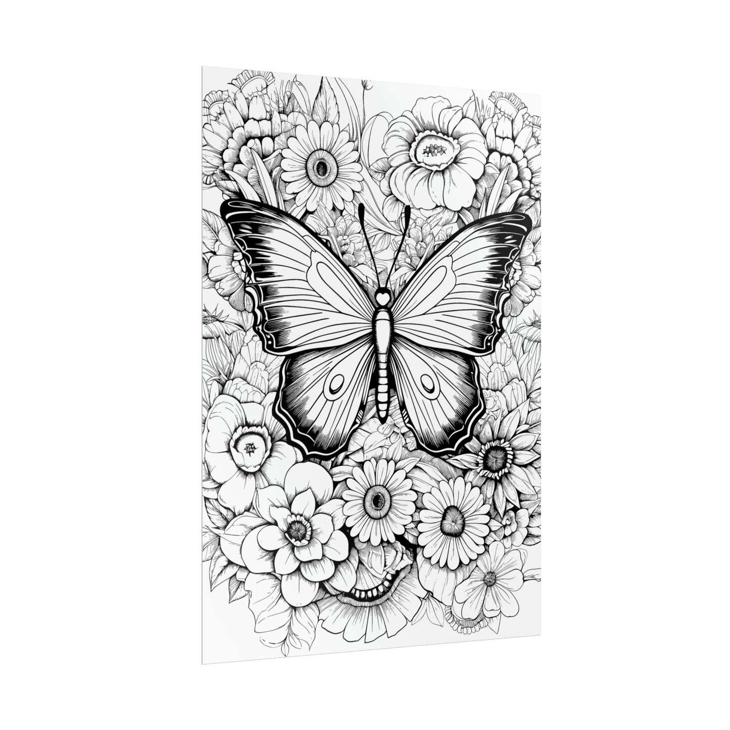 Butterfly Coloring Art Posters