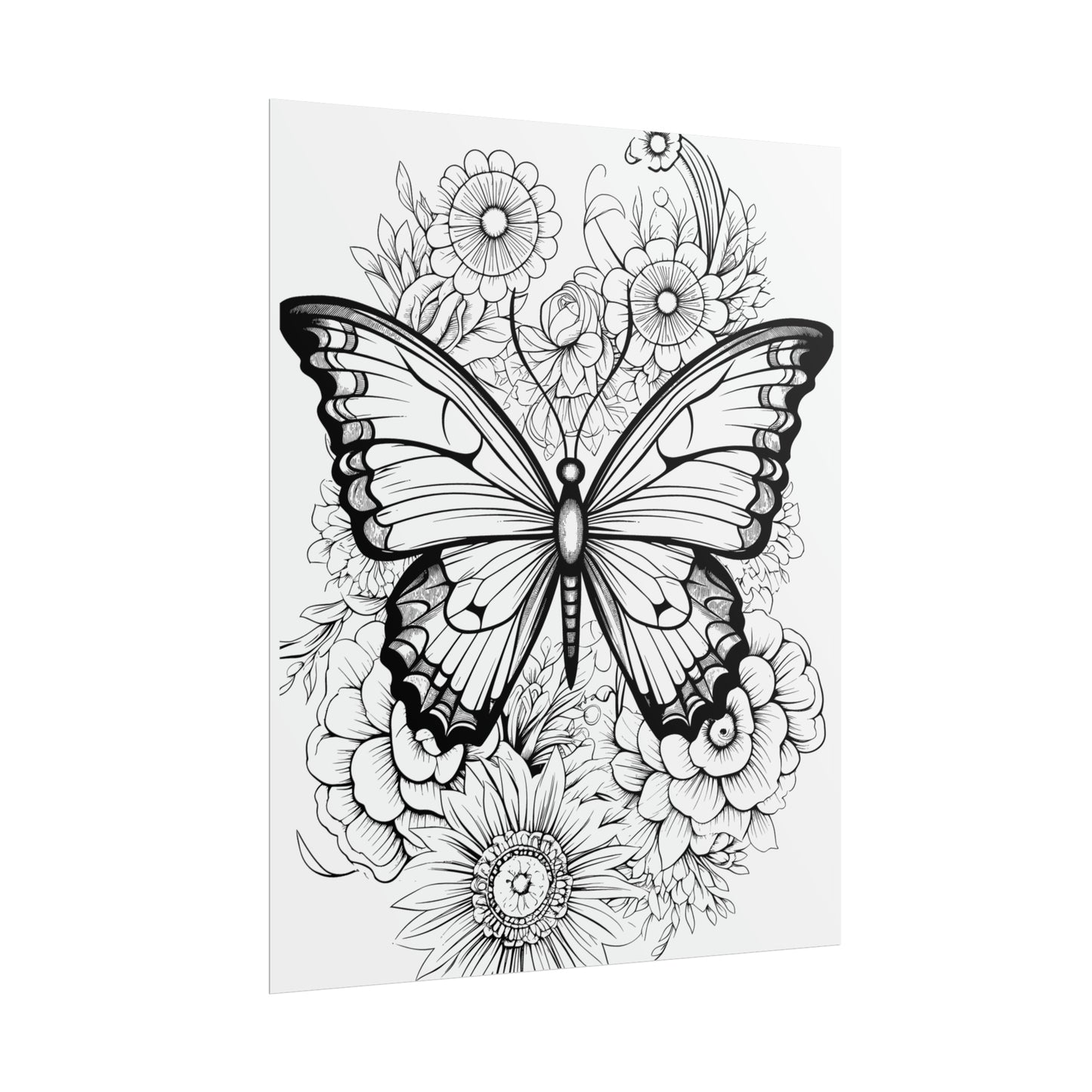 Butterfly Coloring Art Posters