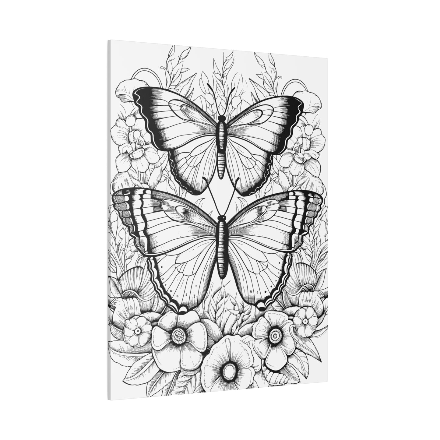 Butterfly Coloring Canvas, Stretched, 0.75"