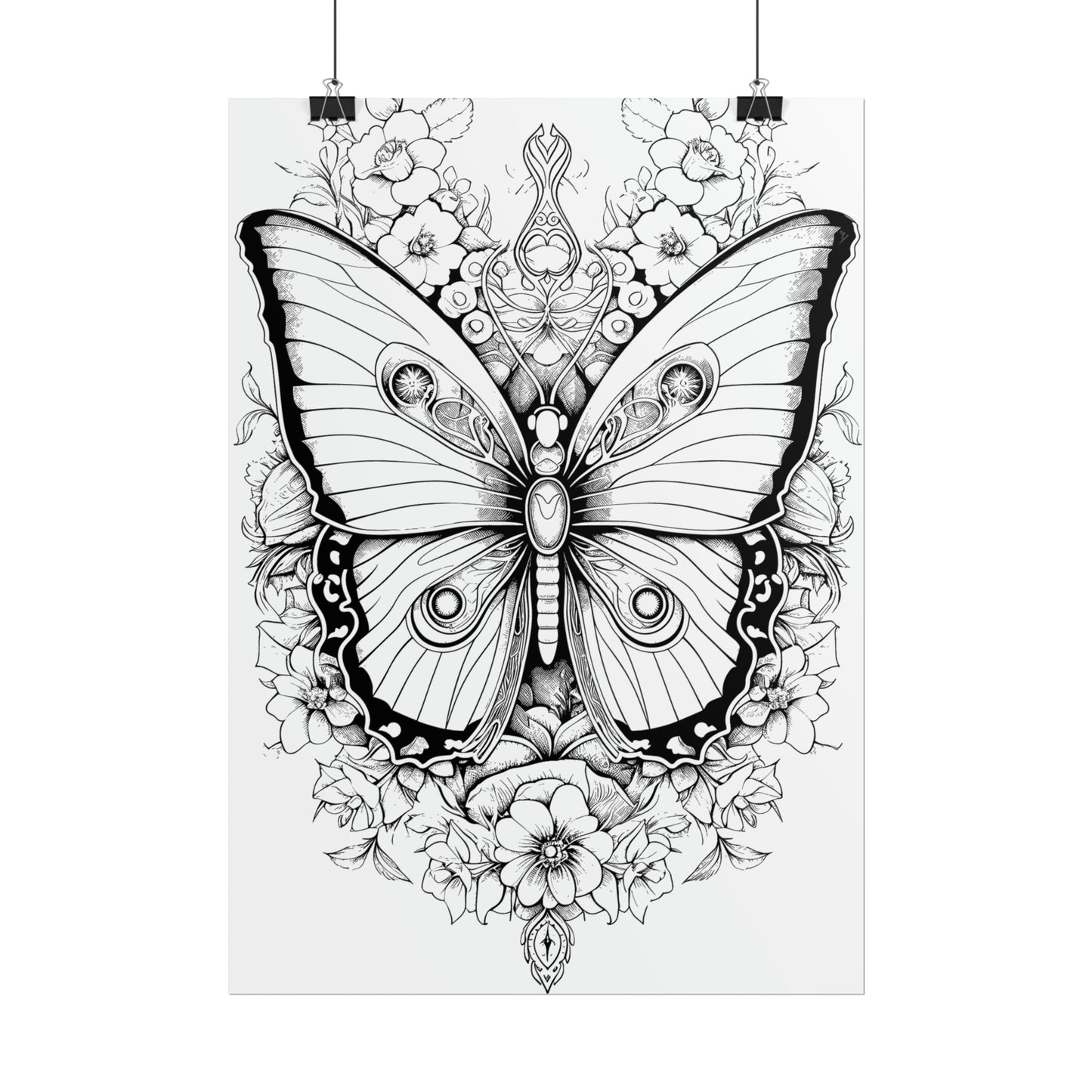 Butterfly Coloring Art Posters