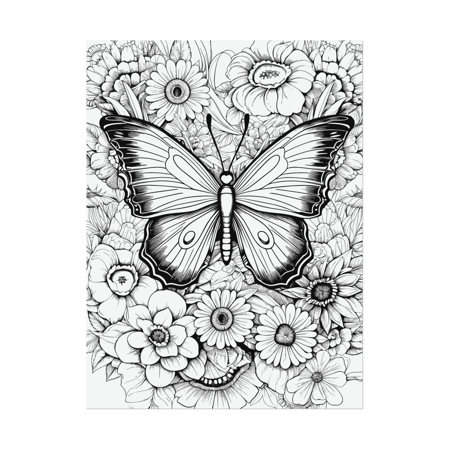 Butterfly Coloring Art Posters
