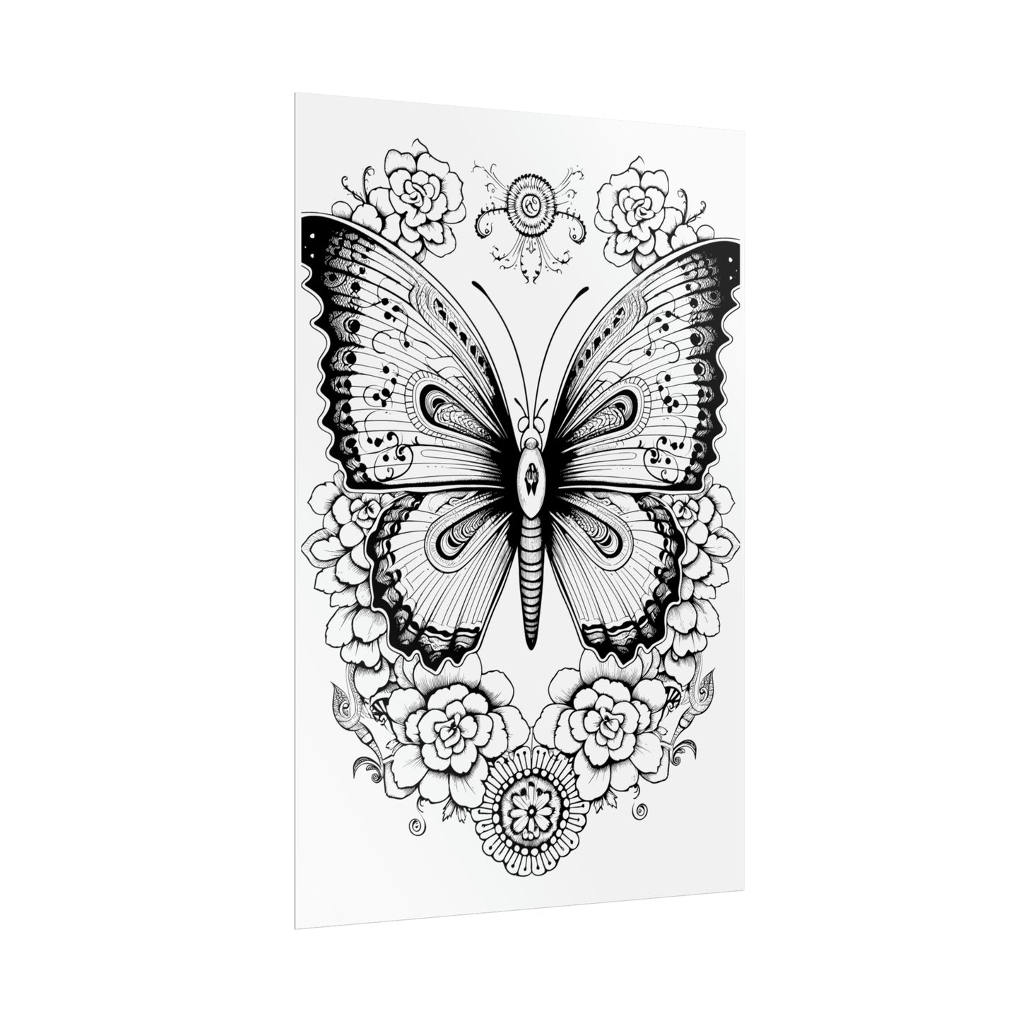 Butterfly Coloring Art Posters