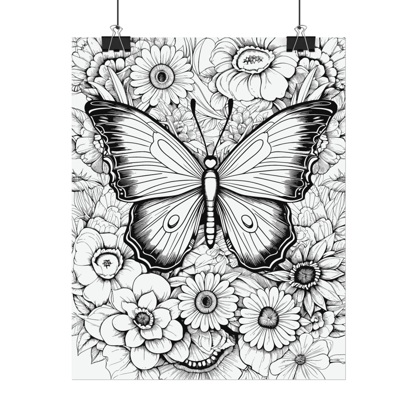 Butterfly Coloring Art Posters