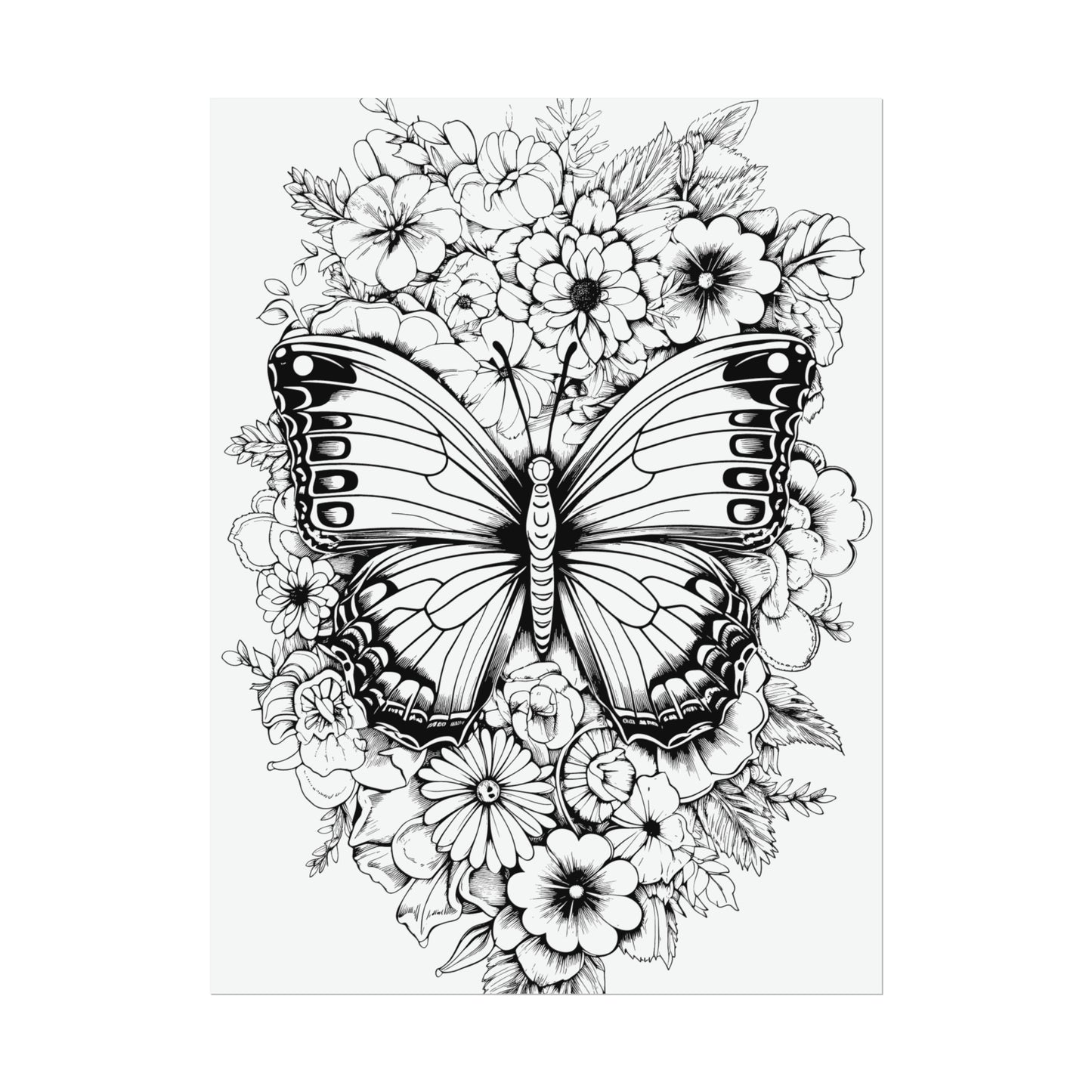Butterfly Coloring Art Posters
