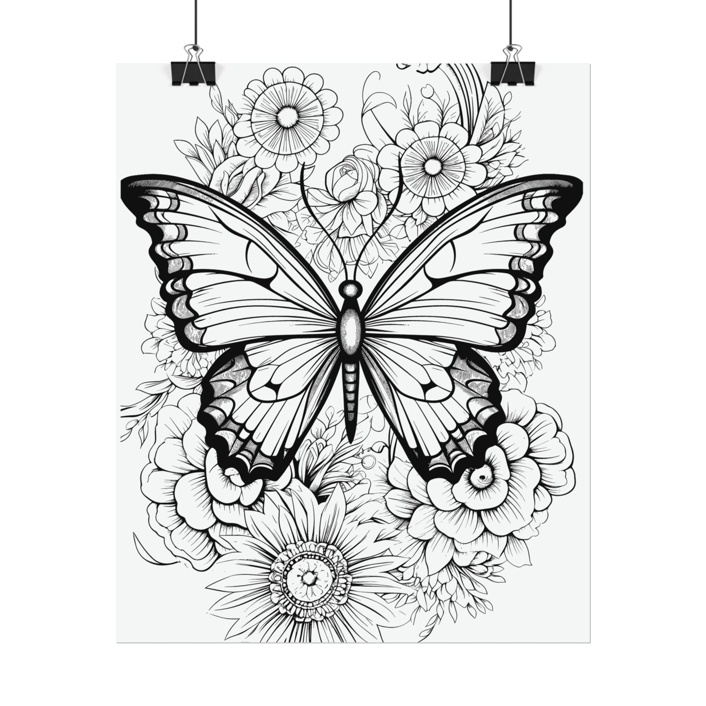 Butterfly Coloring Art Posters
