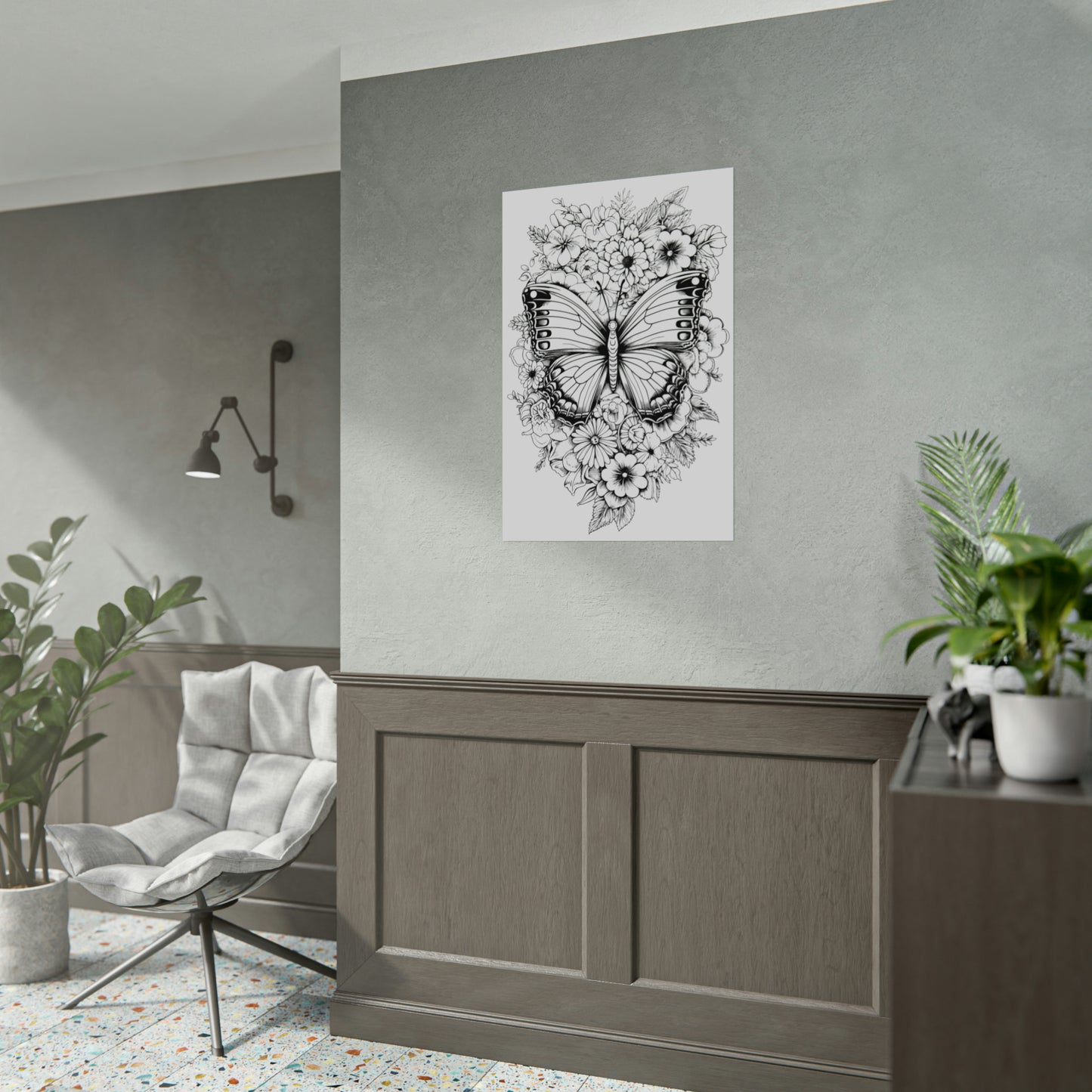Butterfly Coloring Art Posters