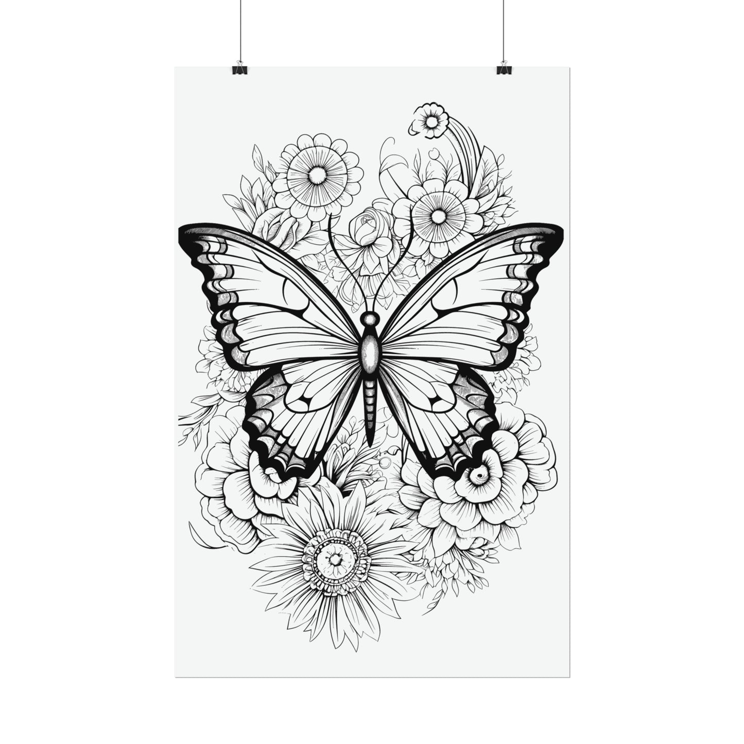 Butterfly Coloring Art Posters