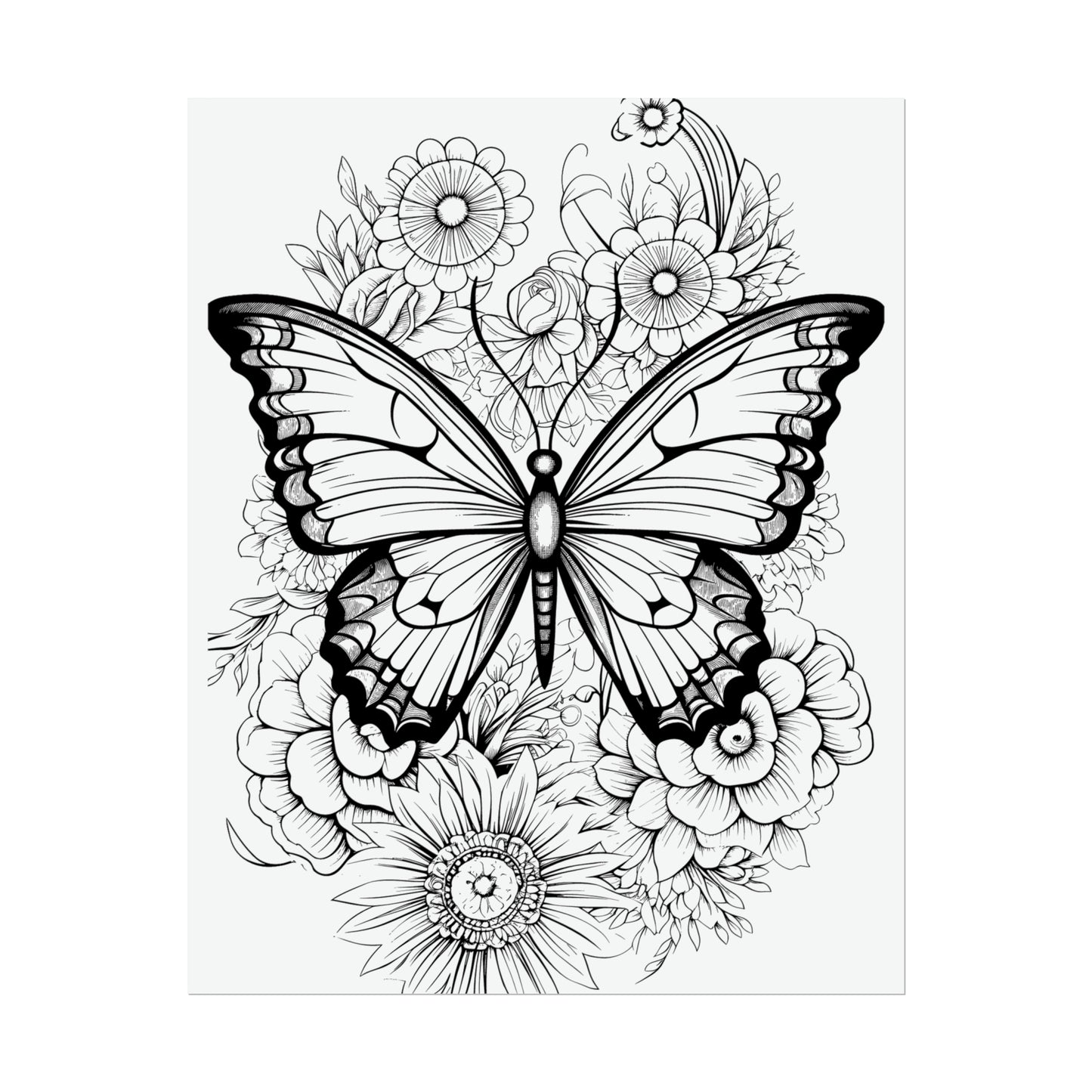 Butterfly Coloring Art Posters