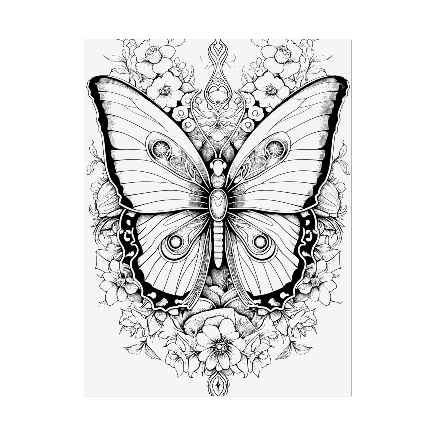 Butterfly Coloring Art Posters