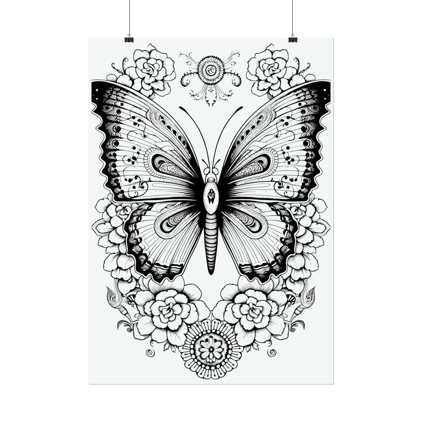 Butterfly Coloring Art Posters