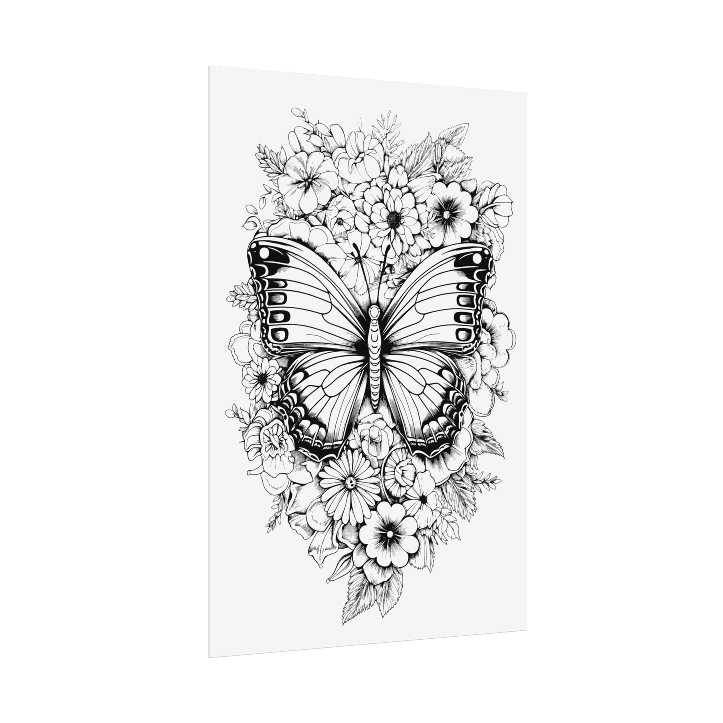 Butterfly Coloring Art Posters