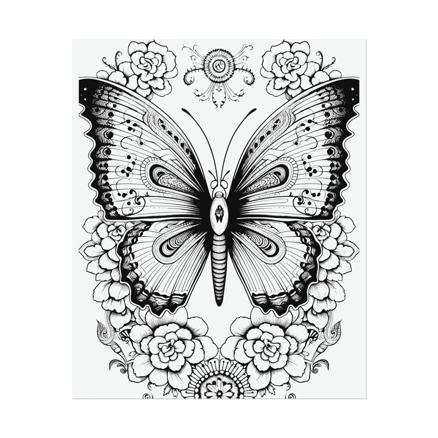 Butterfly Coloring Art Posters