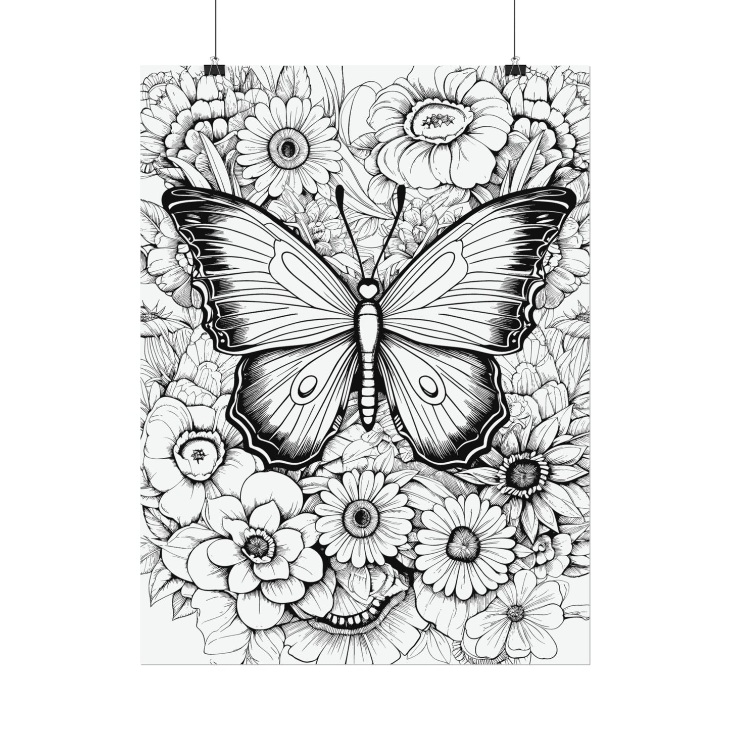 Butterfly Coloring Art Posters