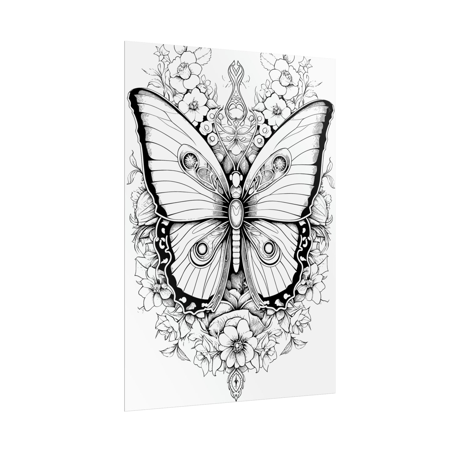 Butterfly Coloring Art Posters