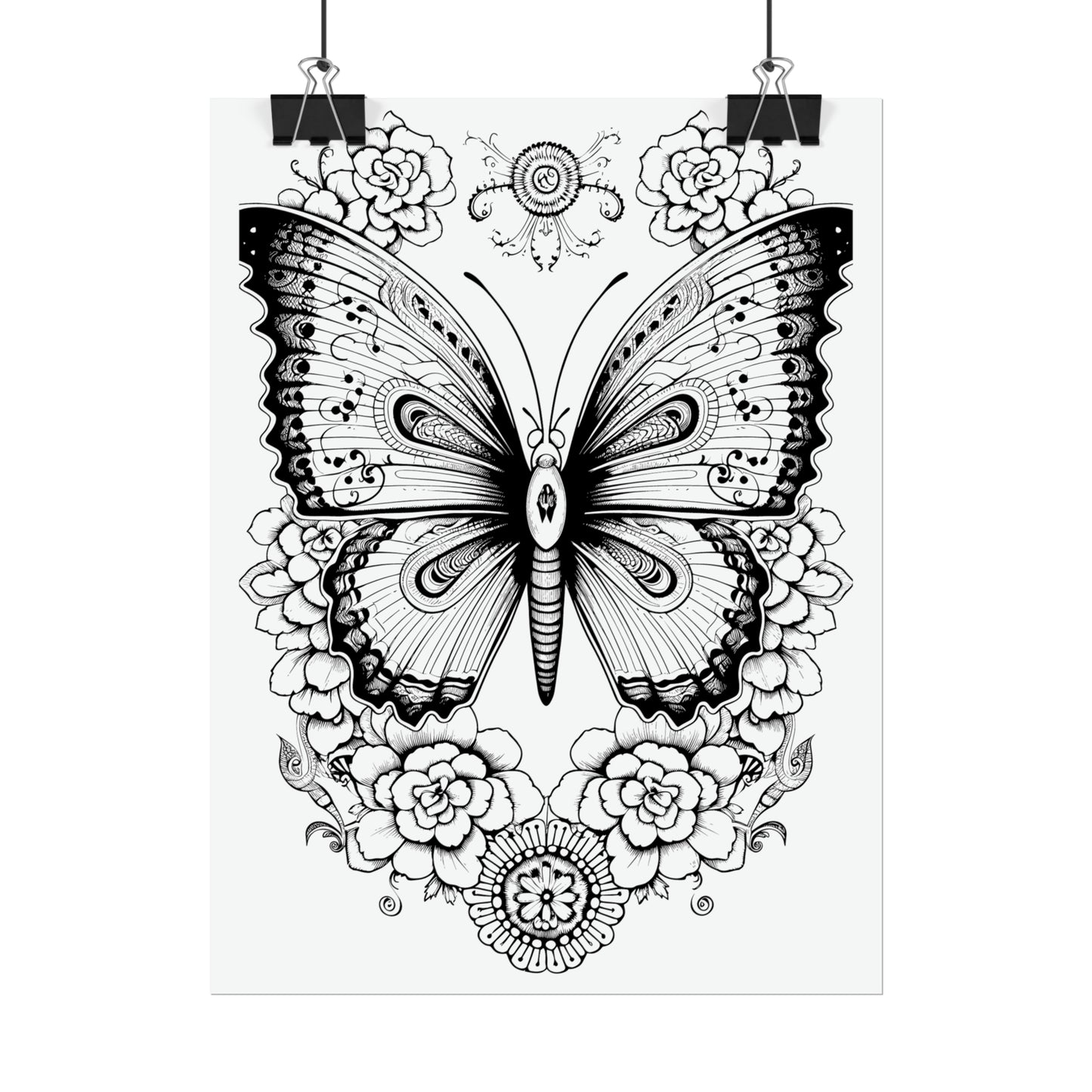 Butterfly Coloring Art Posters