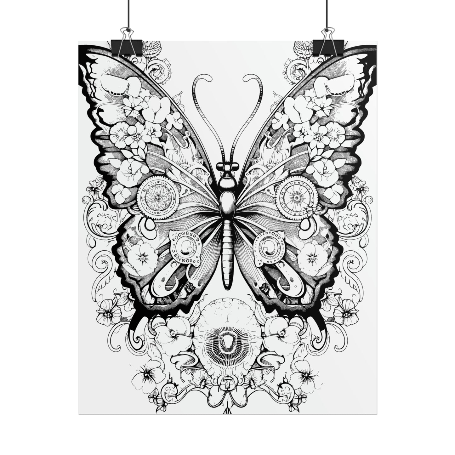 Butterfly Coloring Art Posters