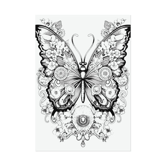 Butterfly Coloring Art Posters