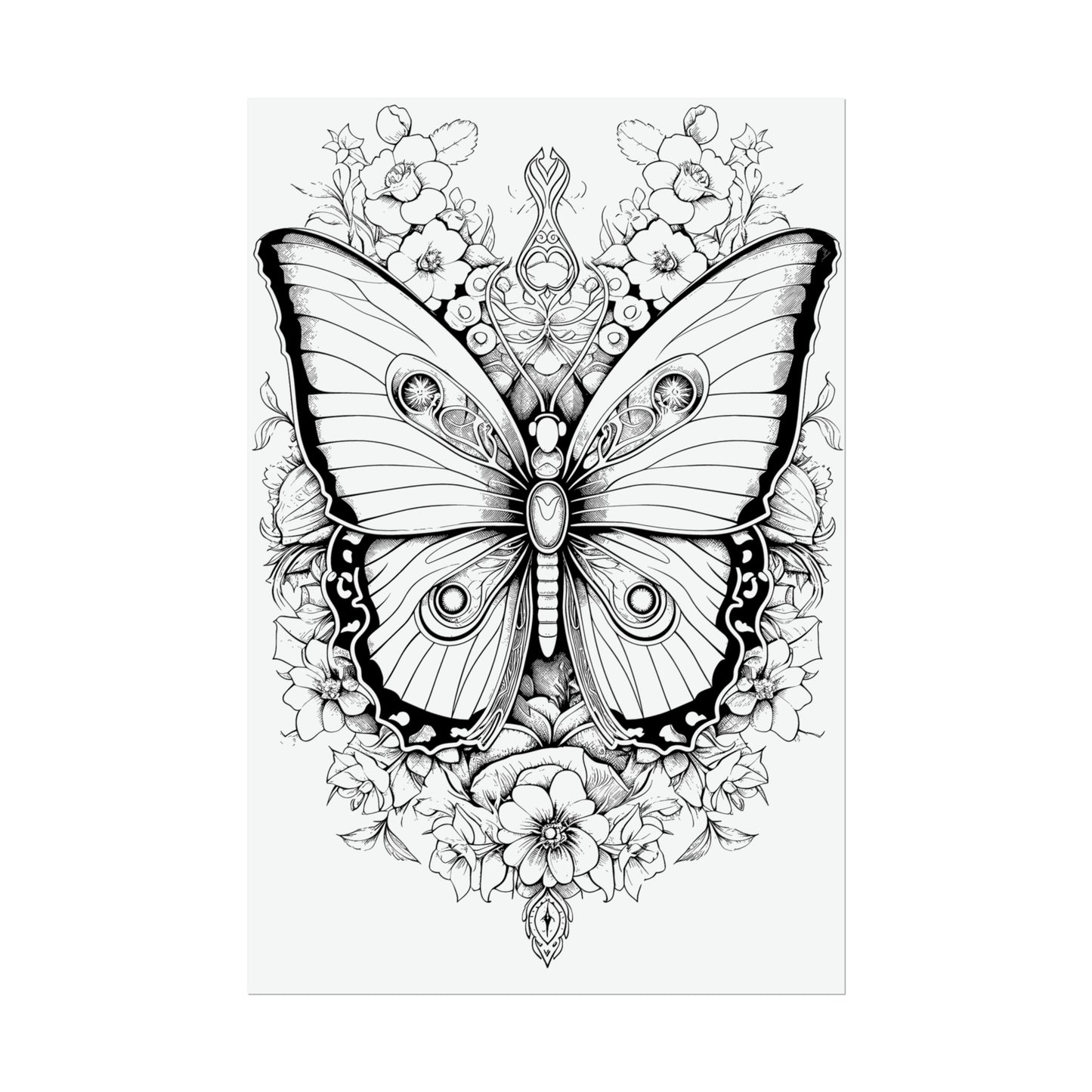 Butterfly Coloring Art Posters