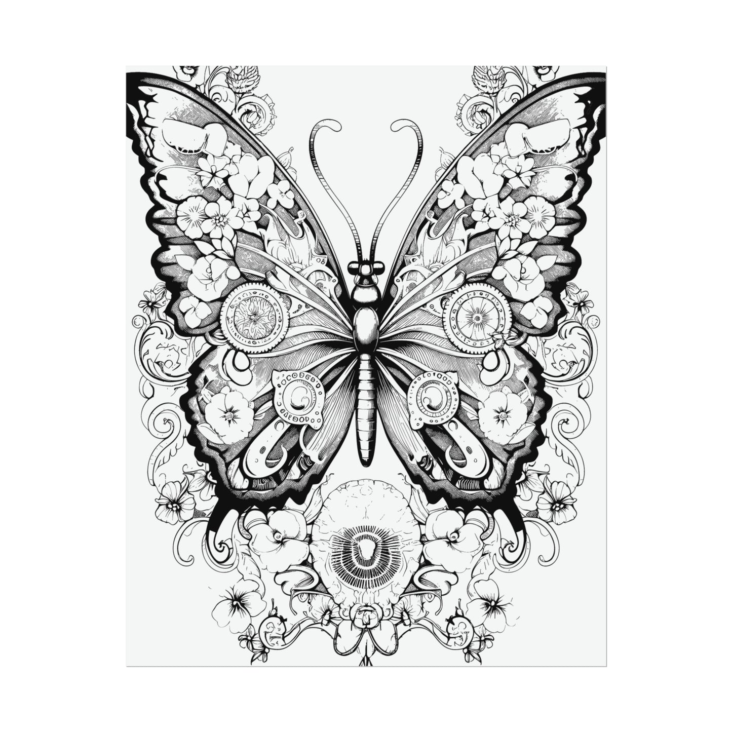 Butterfly Coloring Art Posters