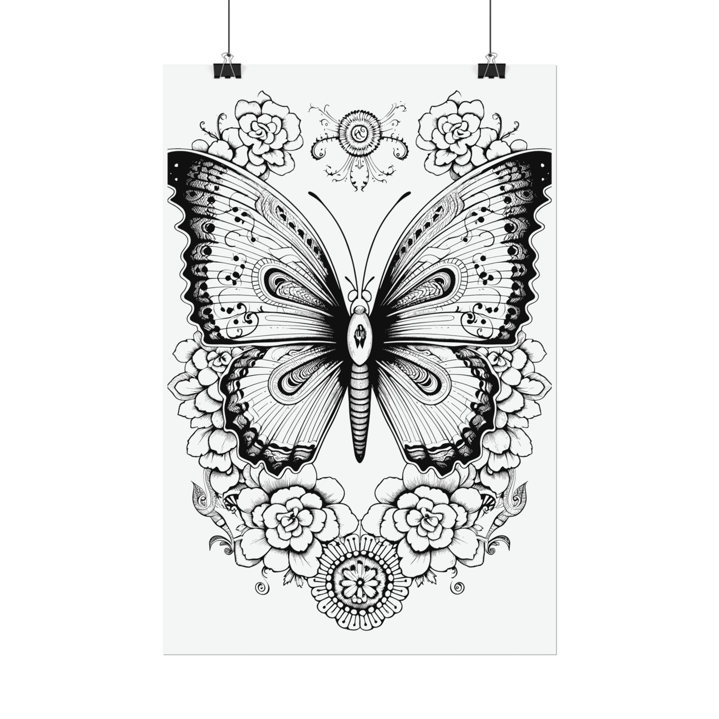 Butterfly Coloring Art Posters