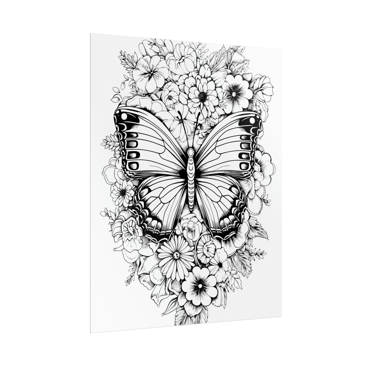 Butterfly Coloring Art Posters