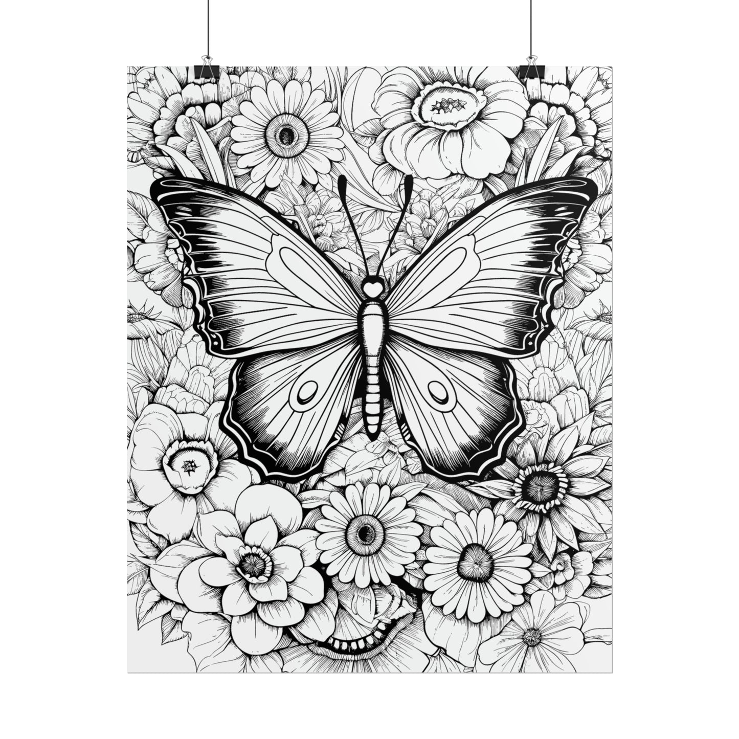 Butterfly Coloring Art Posters