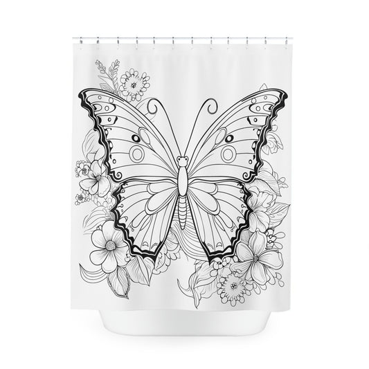 Butterfly Pen & Ink Art Shower Curtain