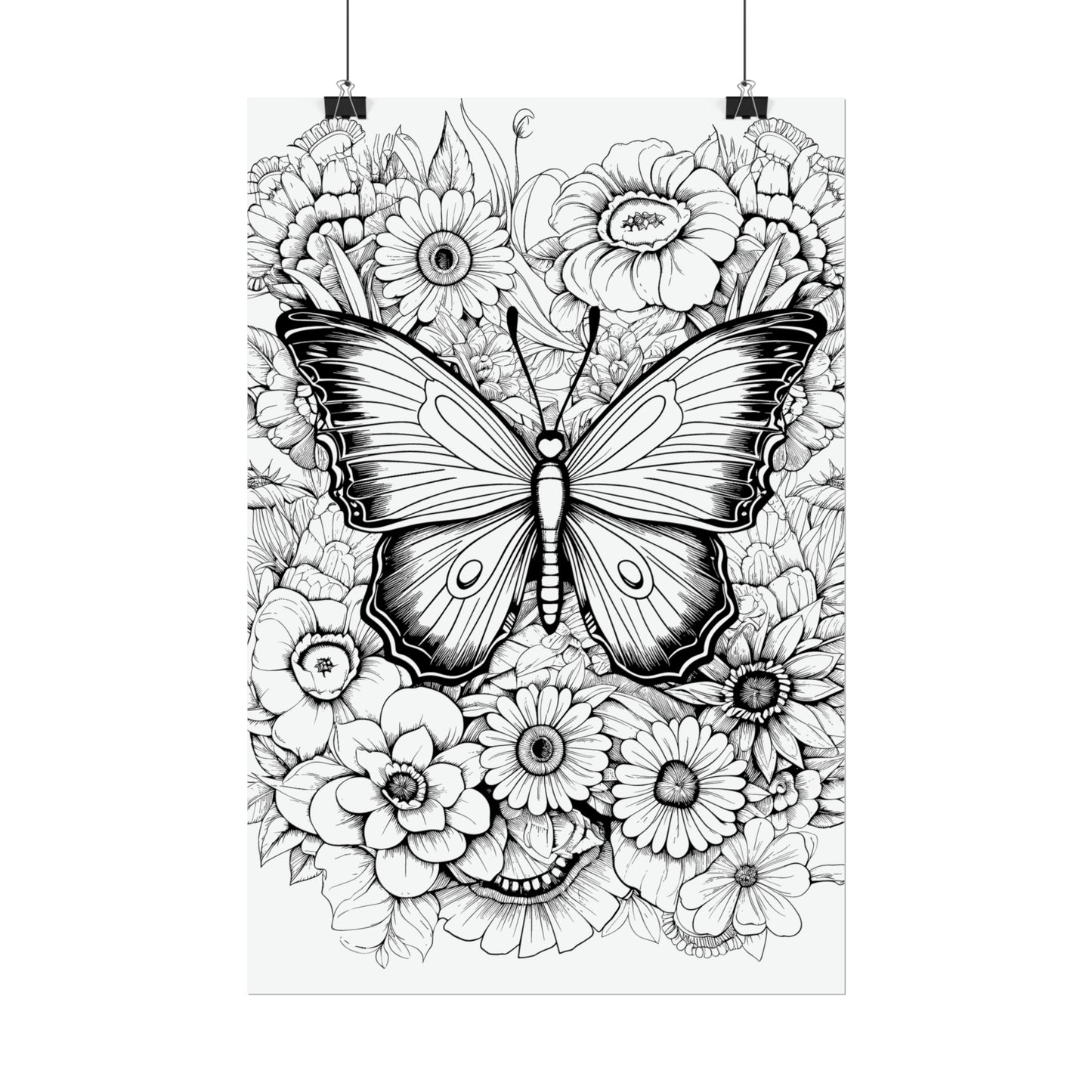 Butterfly Coloring Art Posters