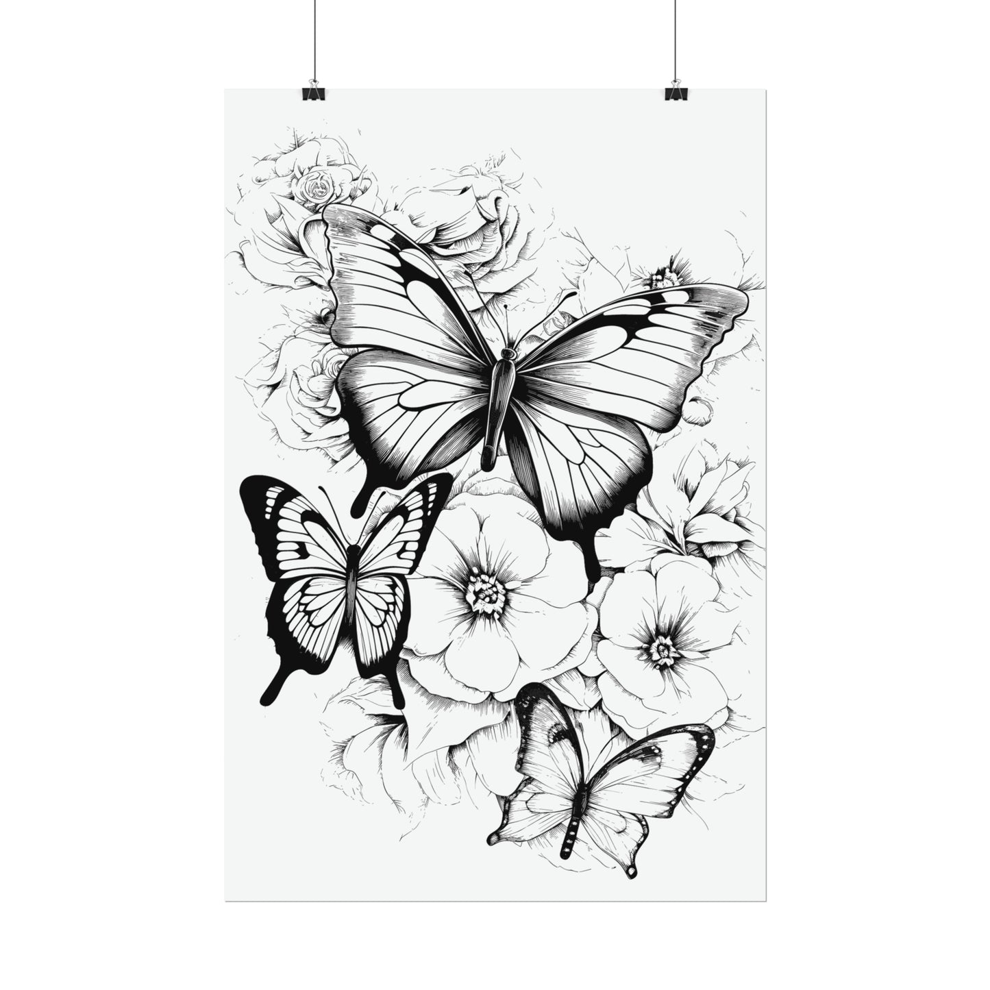 Butterfly Coloring Art Posters