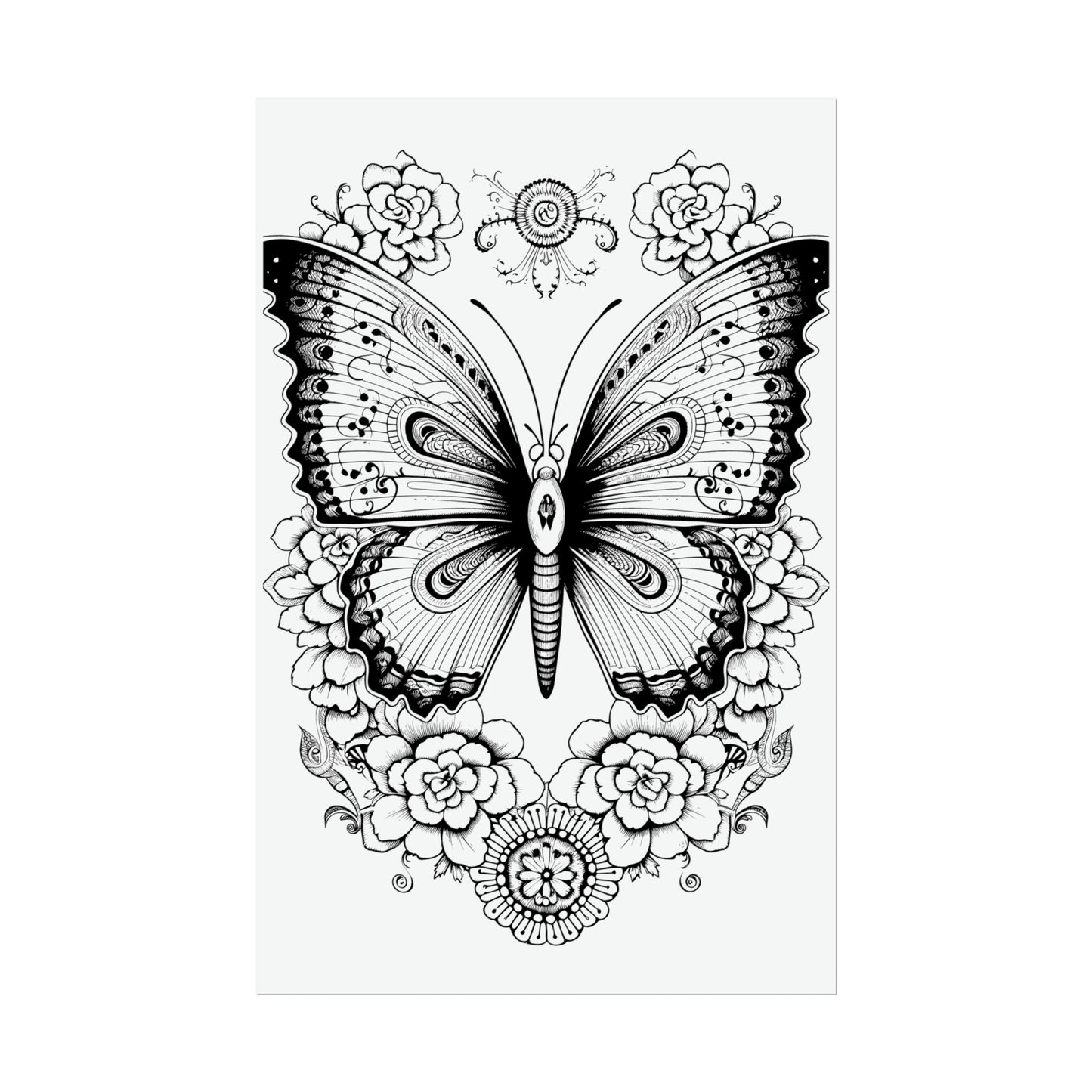 Butterfly Coloring Art Posters