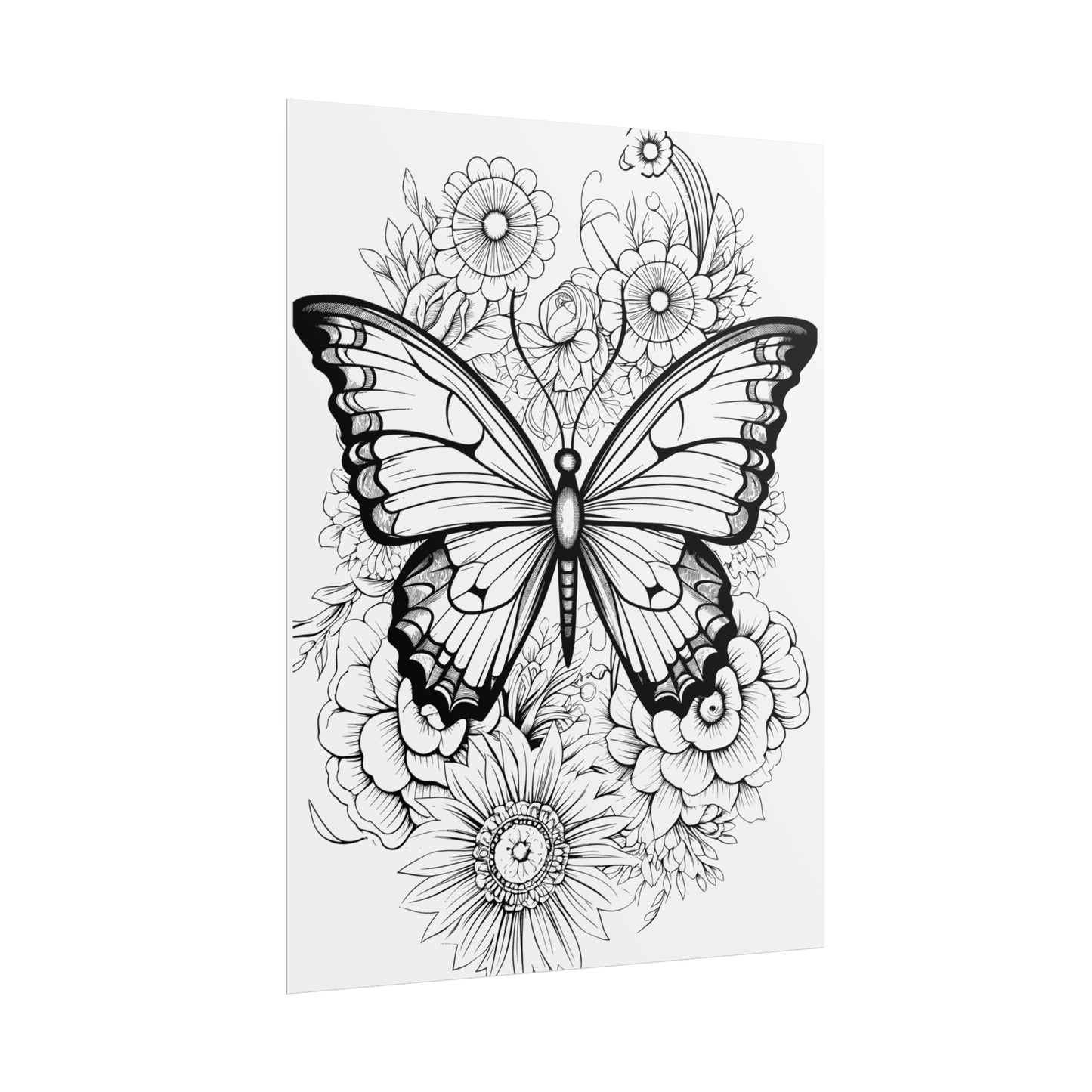 Butterfly Coloring Art Posters