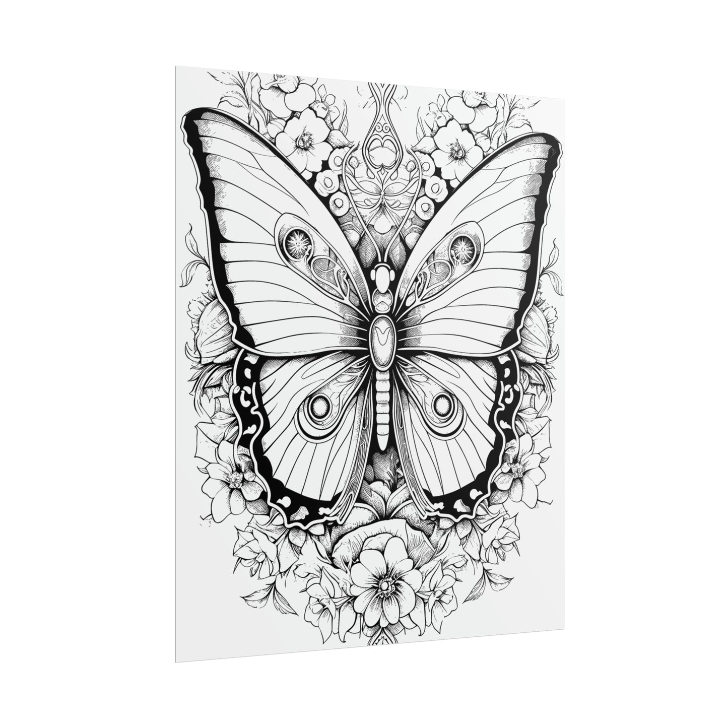 Butterfly Coloring Art Posters