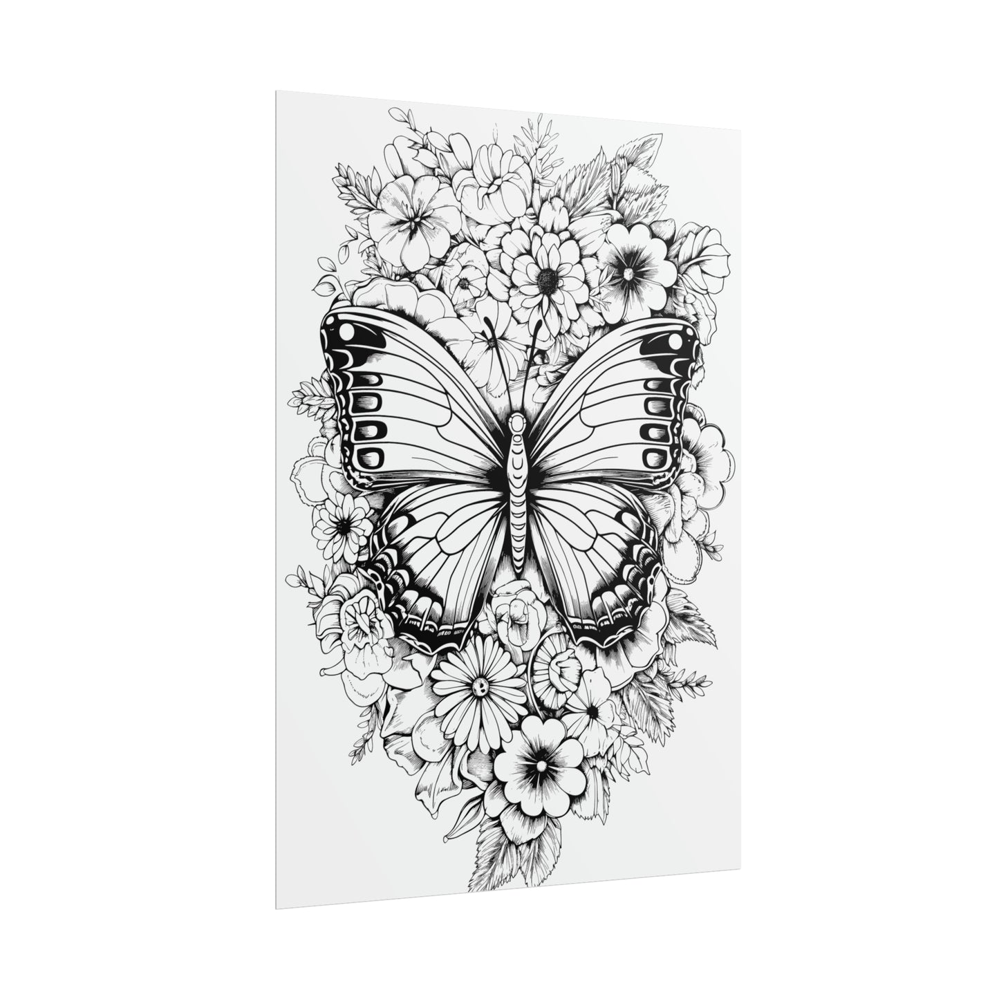 Butterfly Coloring Art Posters