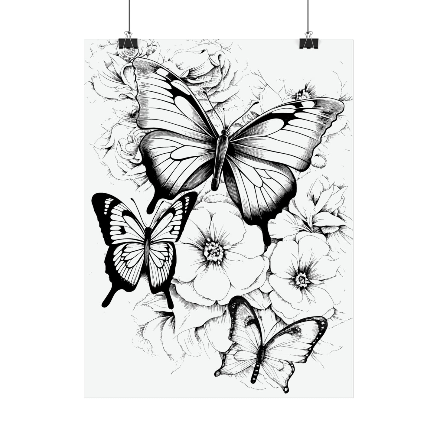 Butterfly Coloring Art Posters