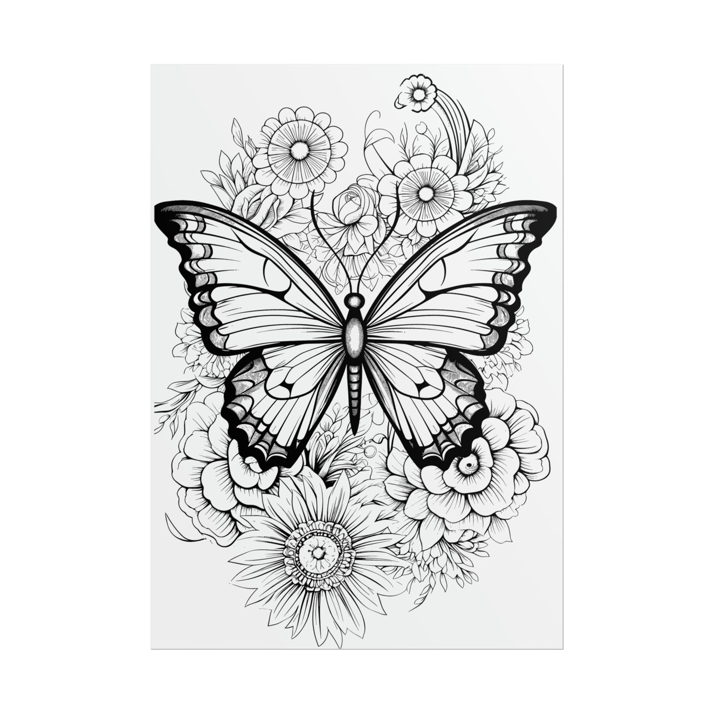 Butterfly Coloring Art Posters