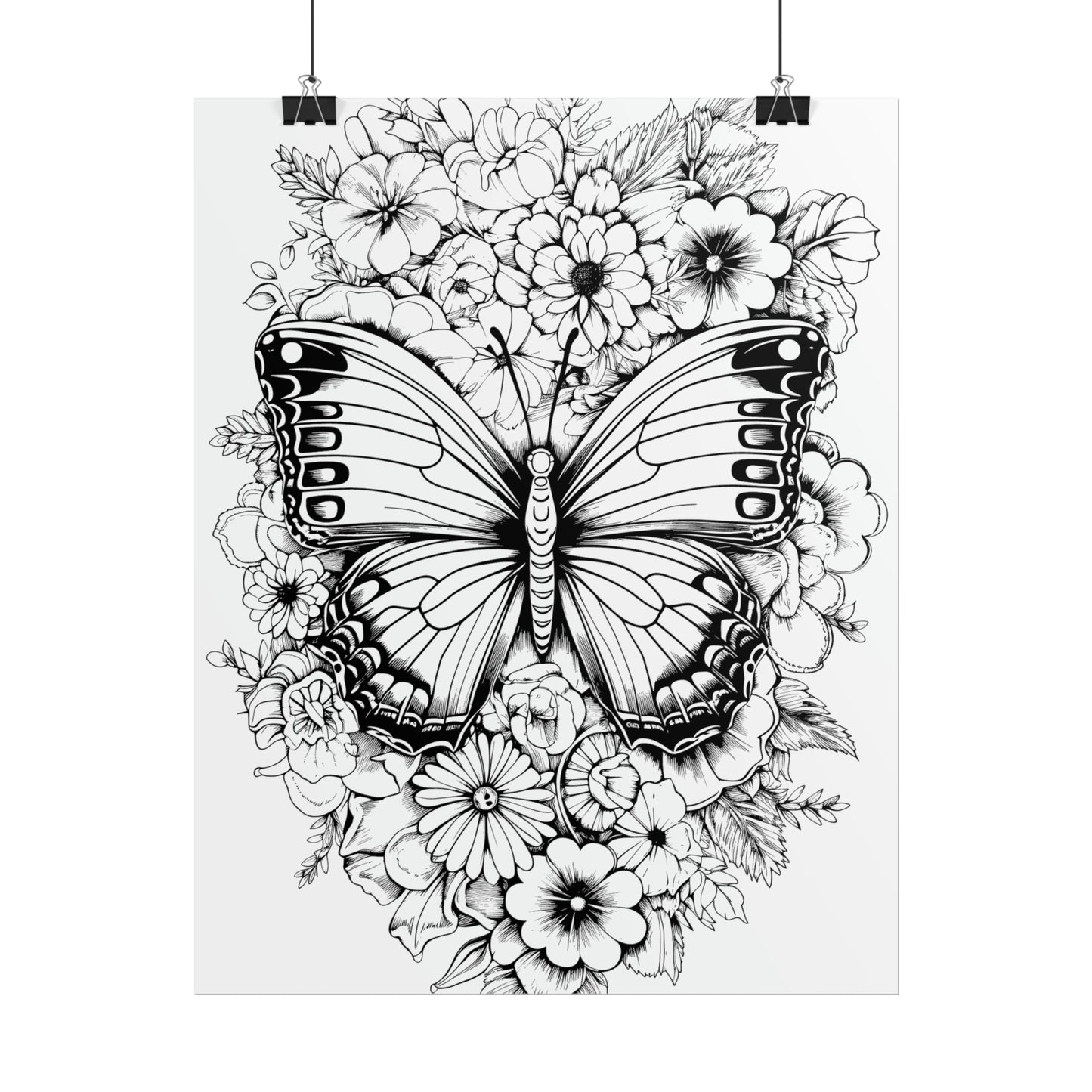 Butterfly Coloring Art Posters
