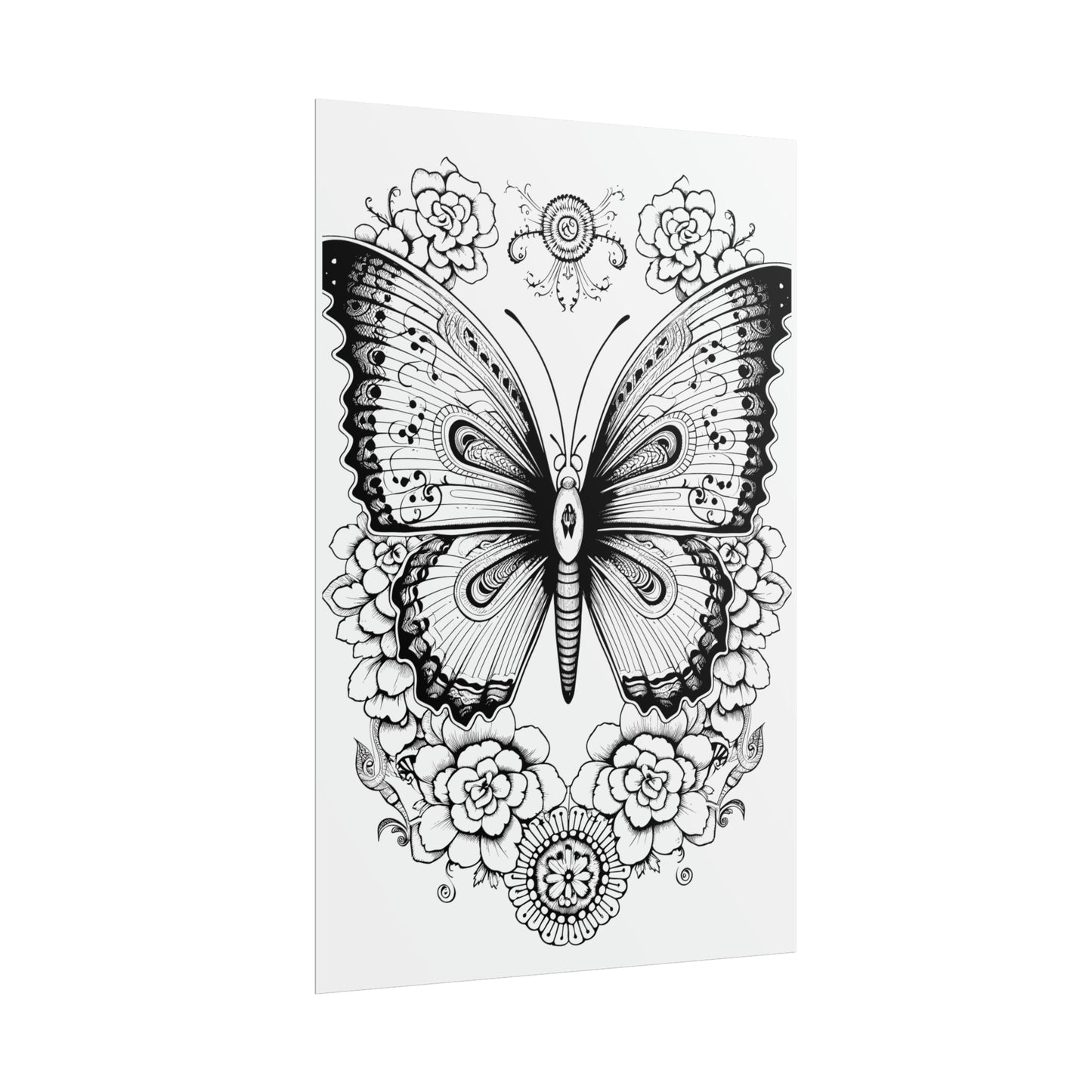 Butterfly Coloring Art Posters