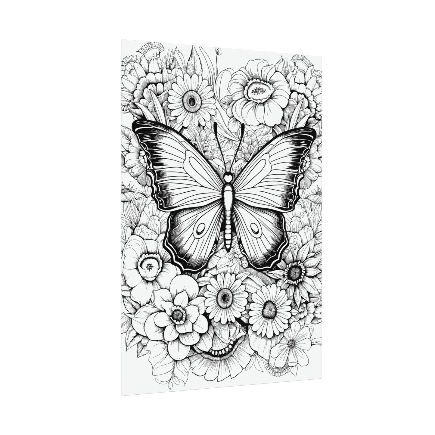 Butterfly Coloring Art Posters